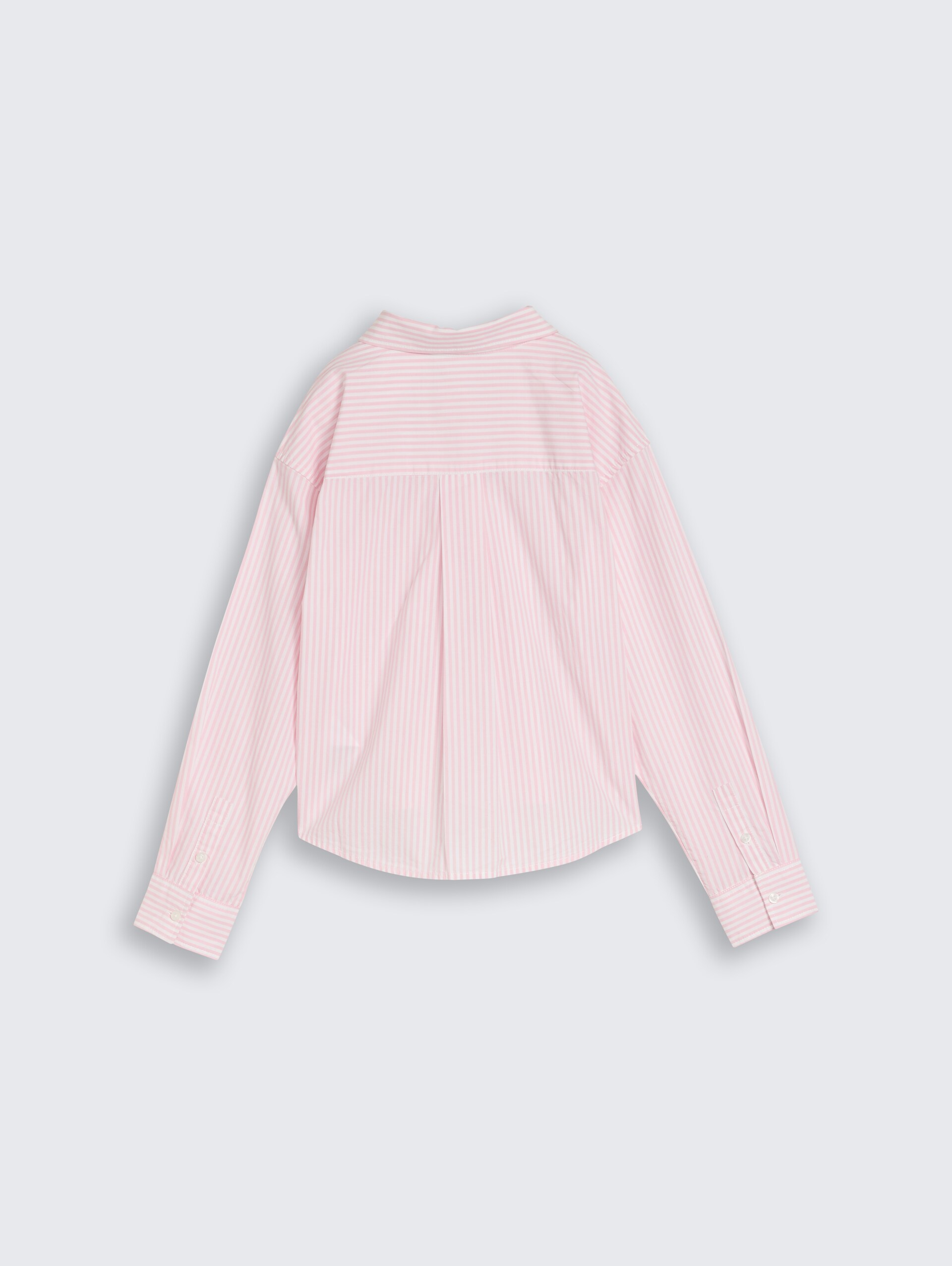 Boxy Fit overhemdblouse met streepjesmotief - soft mauve white stripe