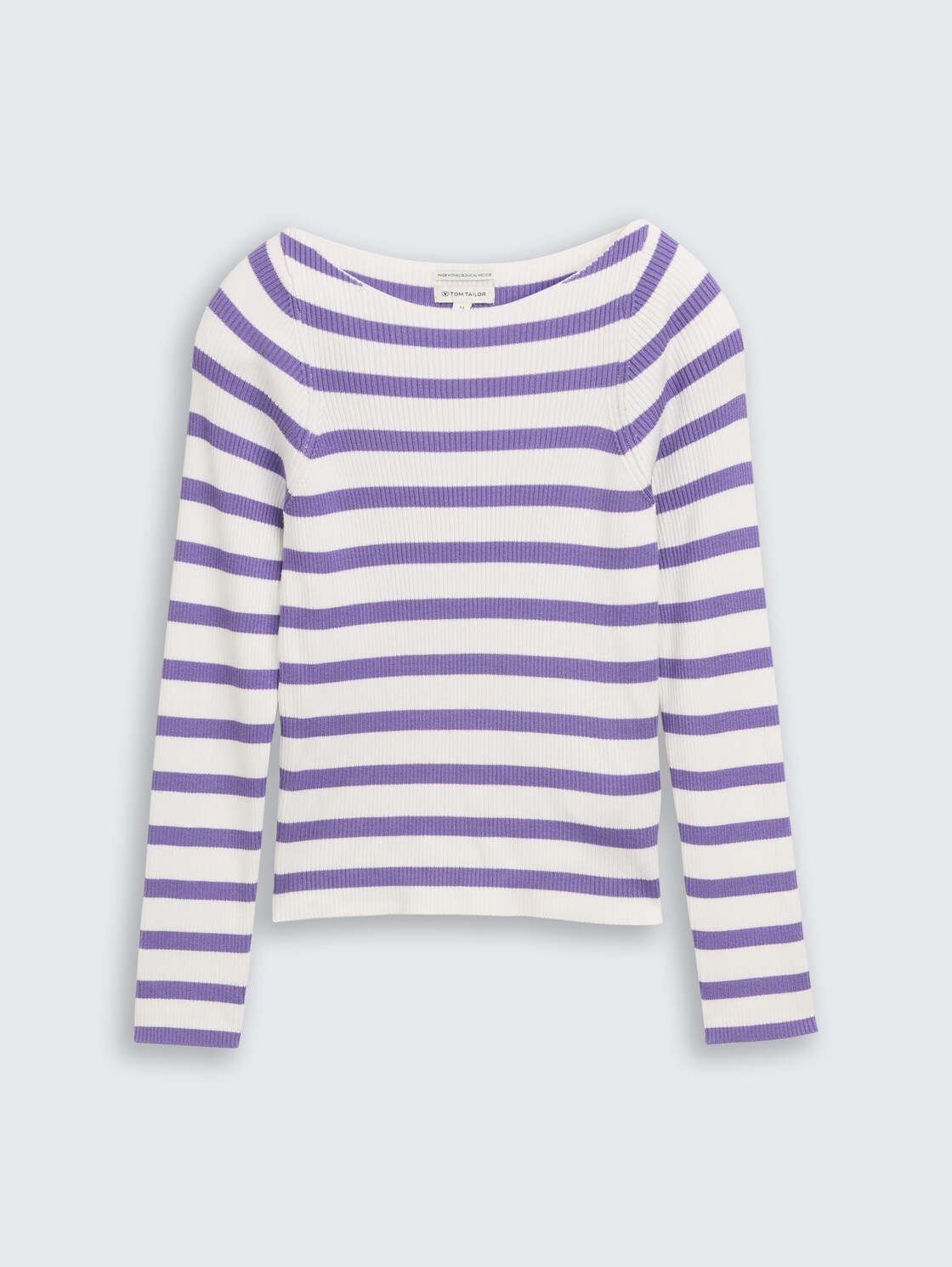 Cropped Strickpullover mit Streifenmuster - vivid purple white stripe