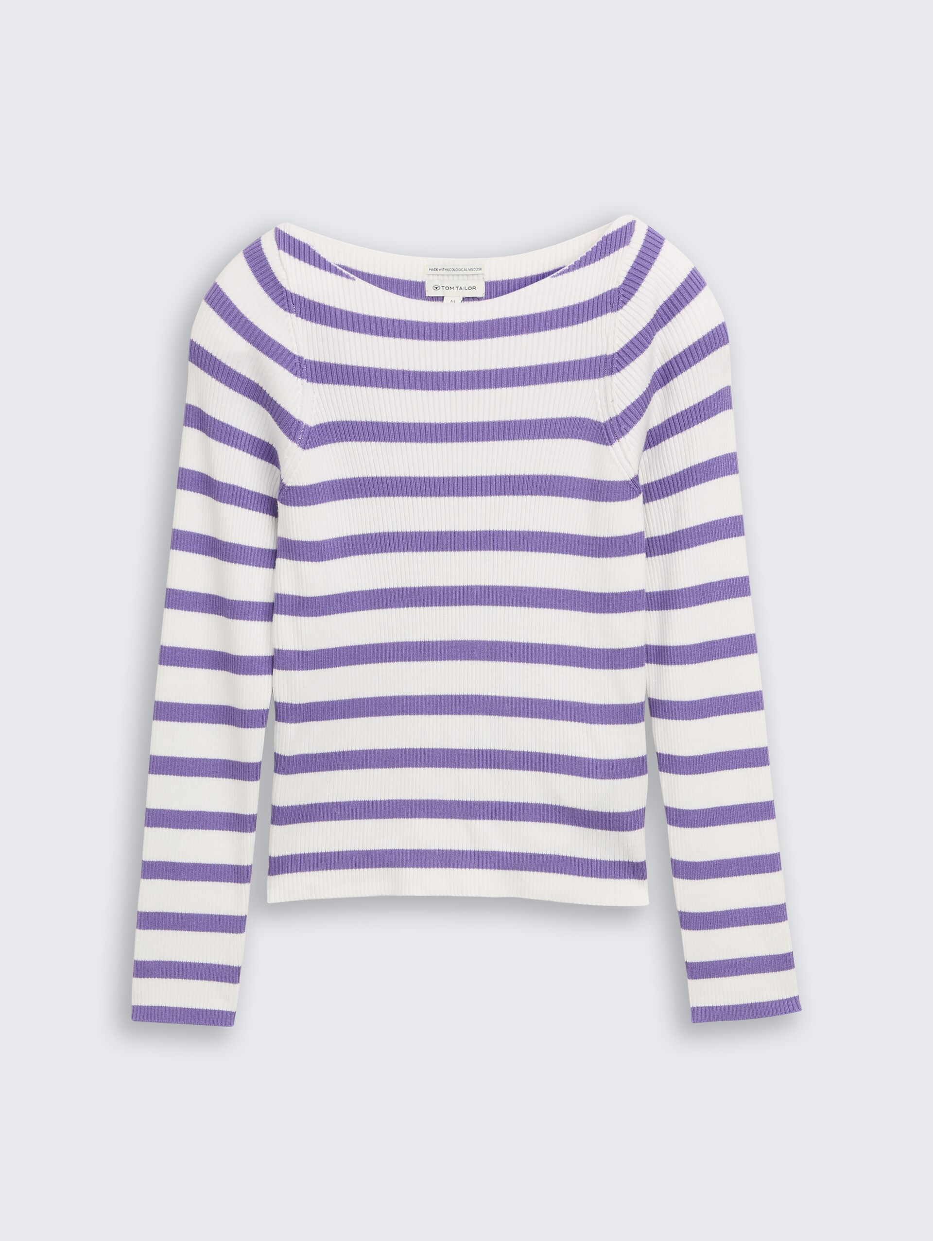 Cropped Strickpullover mit Streifenmuster - vivid purple white stripe