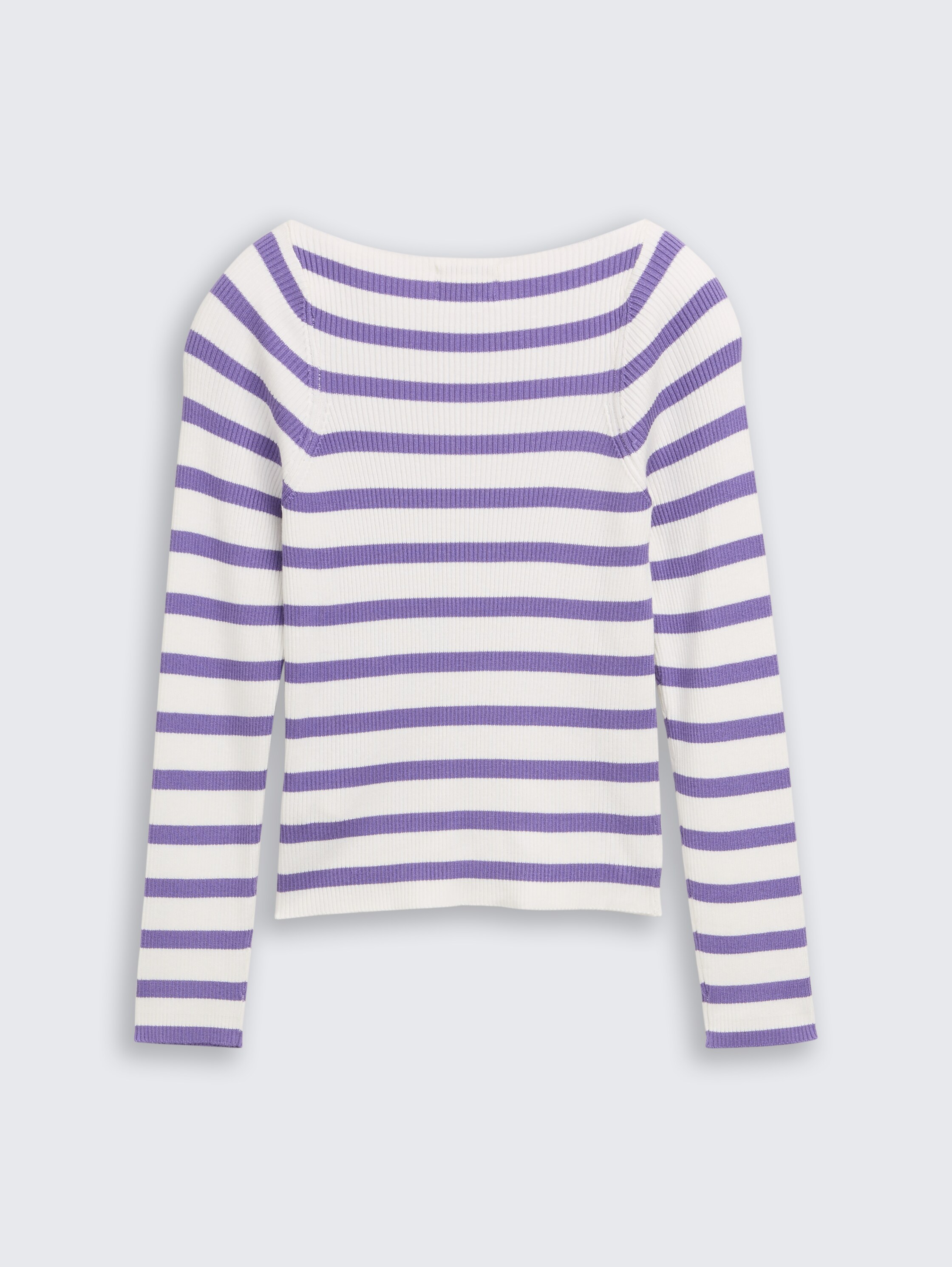Cropped gebreide trui met streepmotief - vivid purple white stripe