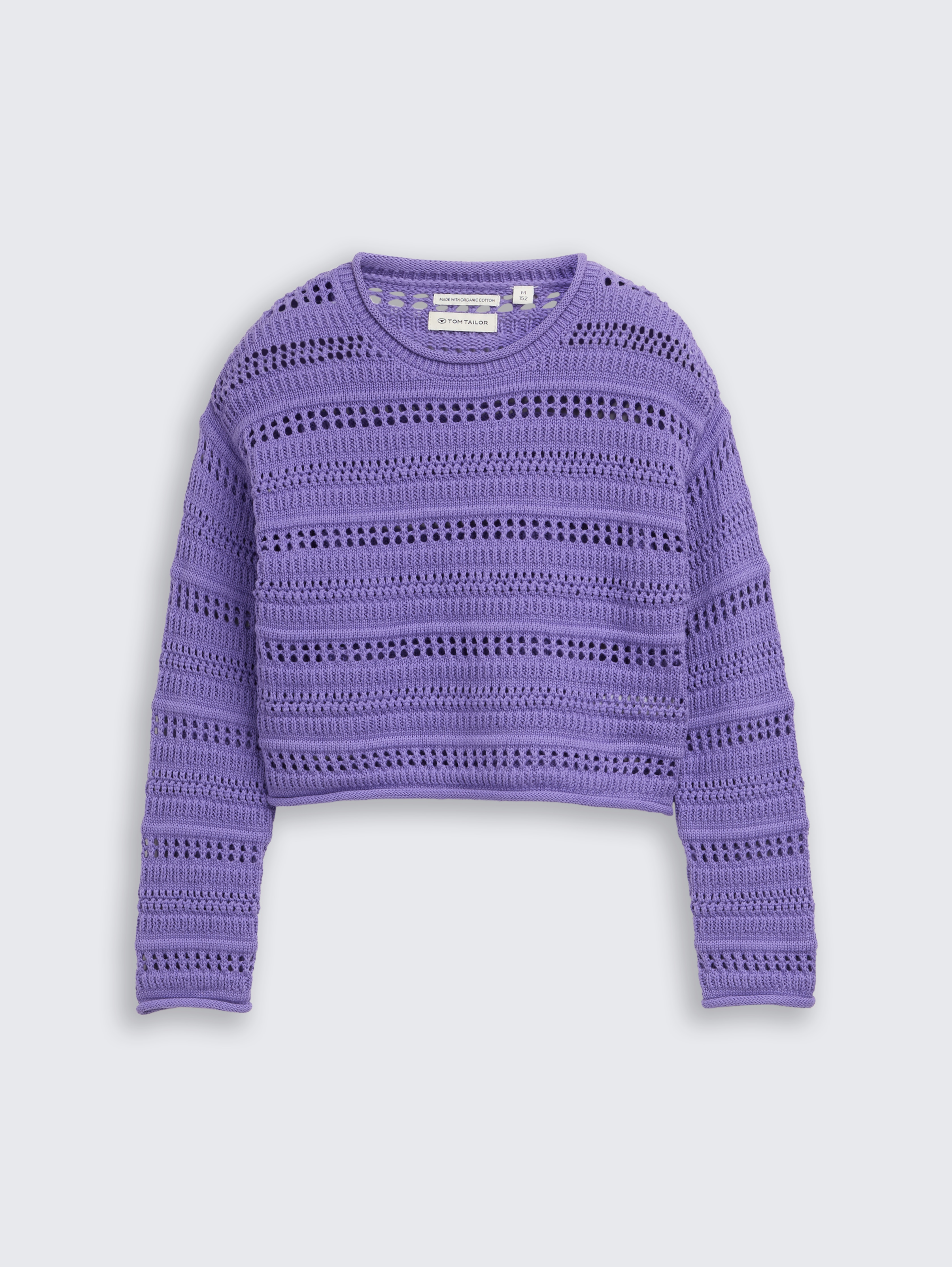 Cropped Strickpullover mit Streifenmuster von Teen Girls, vervain lilac