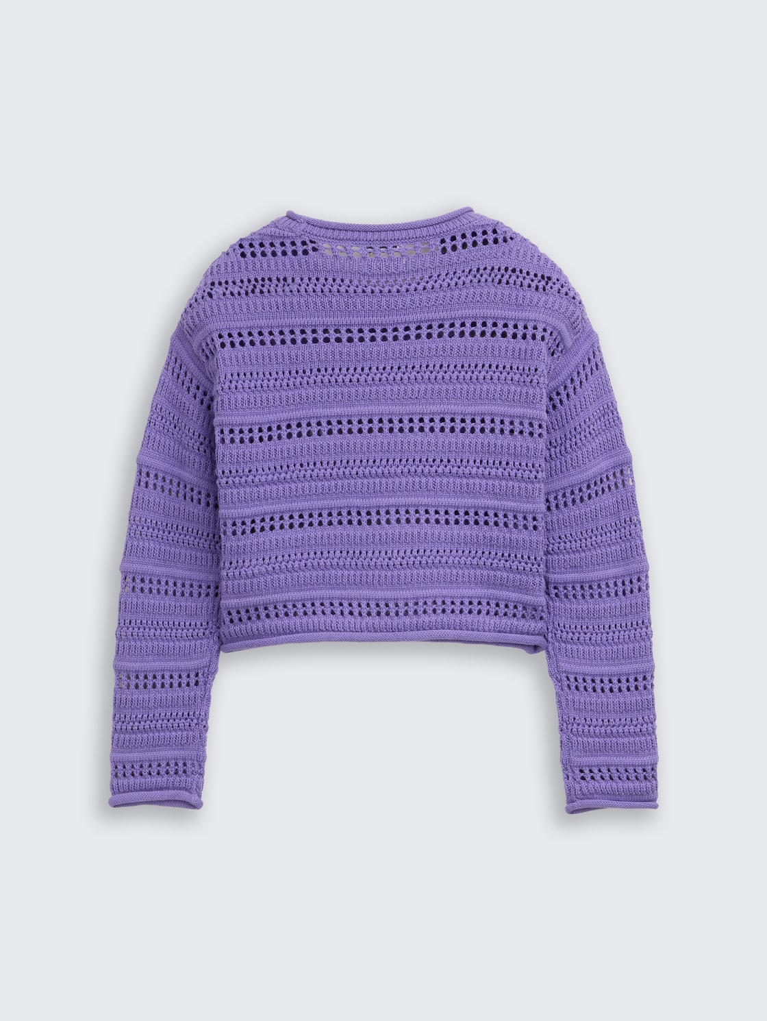 Cropped Strickpullover mit Streifenmuster - vervain lilac