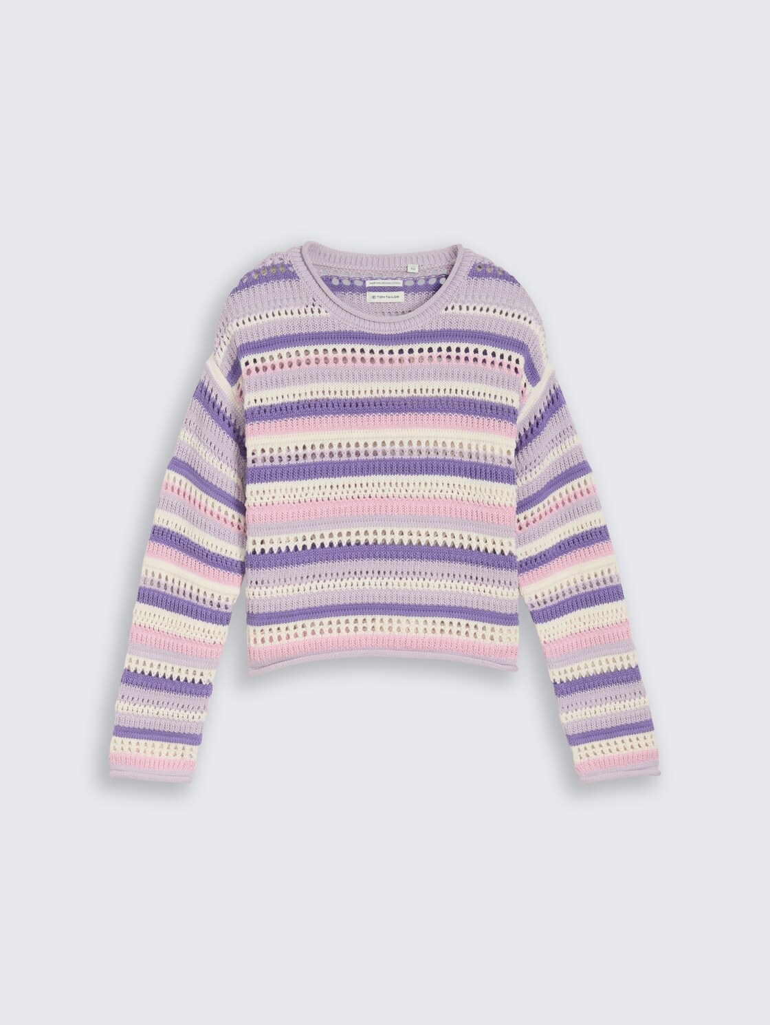 Cropped Strickpullover mit Streifenmuster - lilac pink multicolor stripe