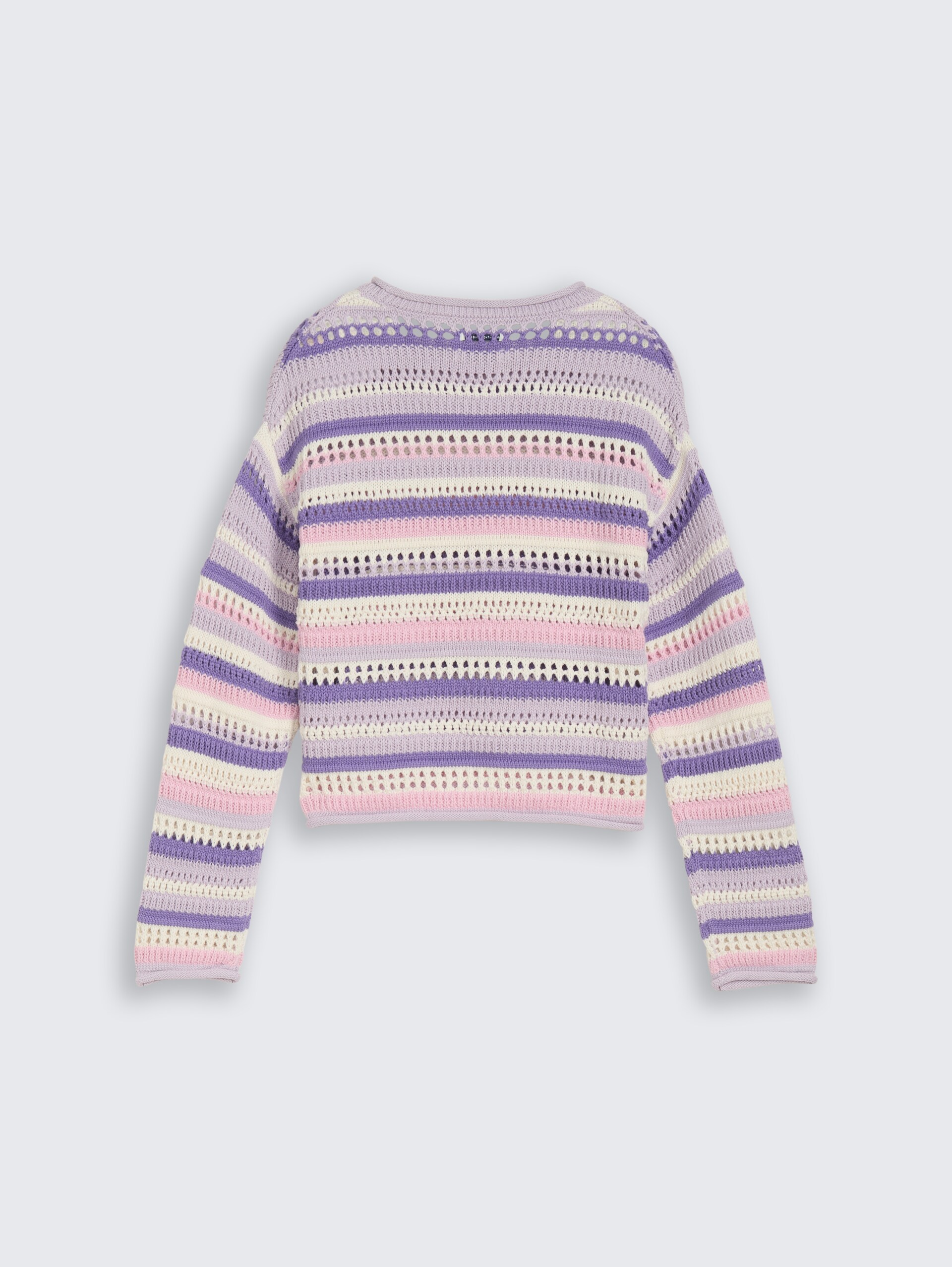 Cropped Strickpullover mit Streifenmuster - lilac pink multicolor stripe