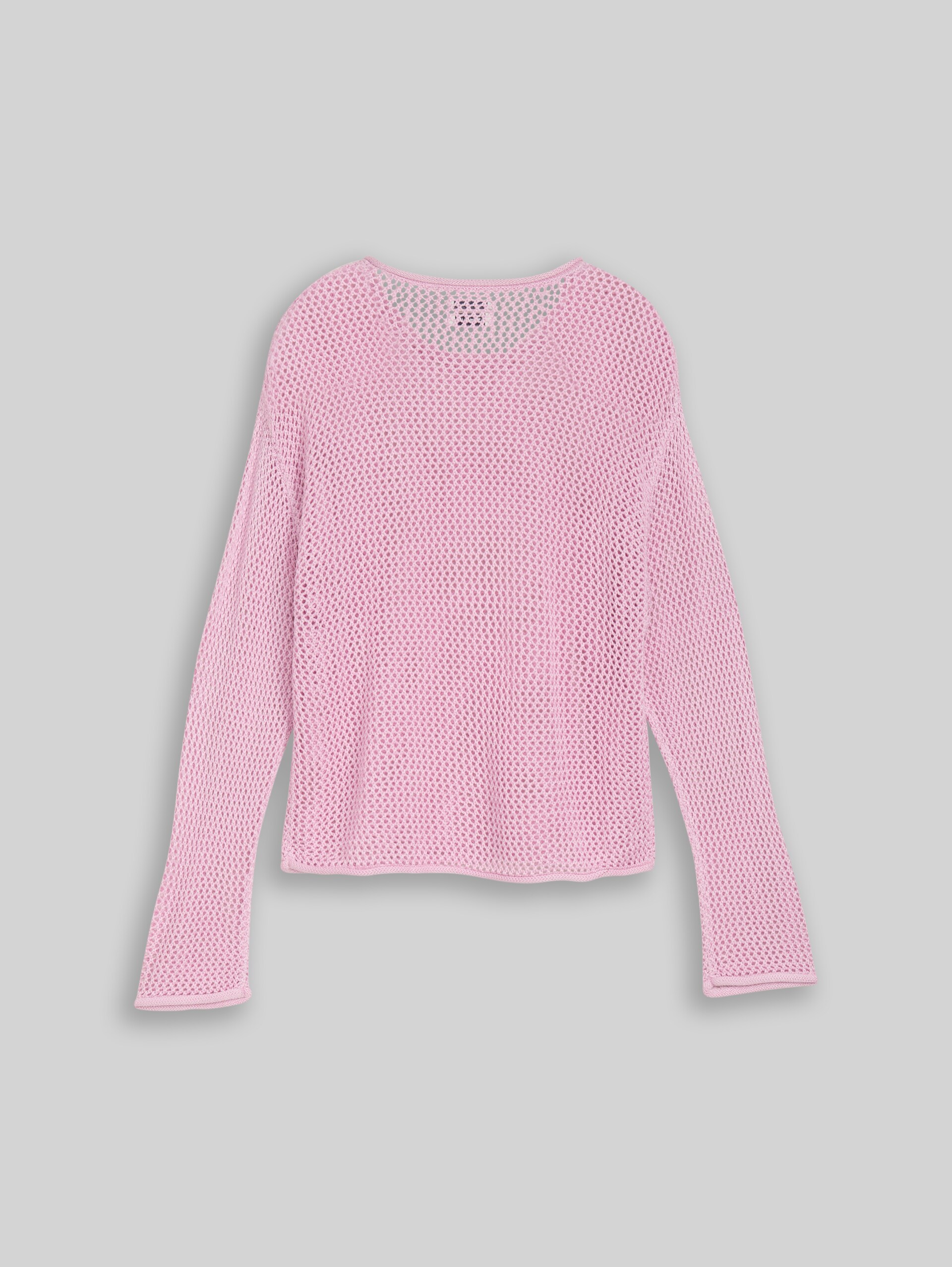 Cropped gebreide trui - cold pink