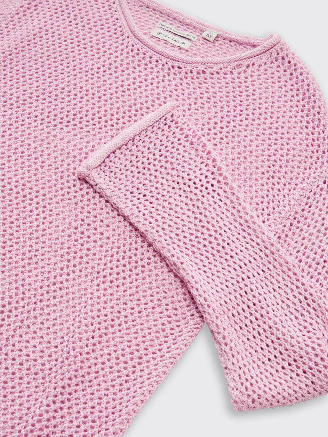 Cropped Strickpullover - cold pink - Detail-Model-Ansicht