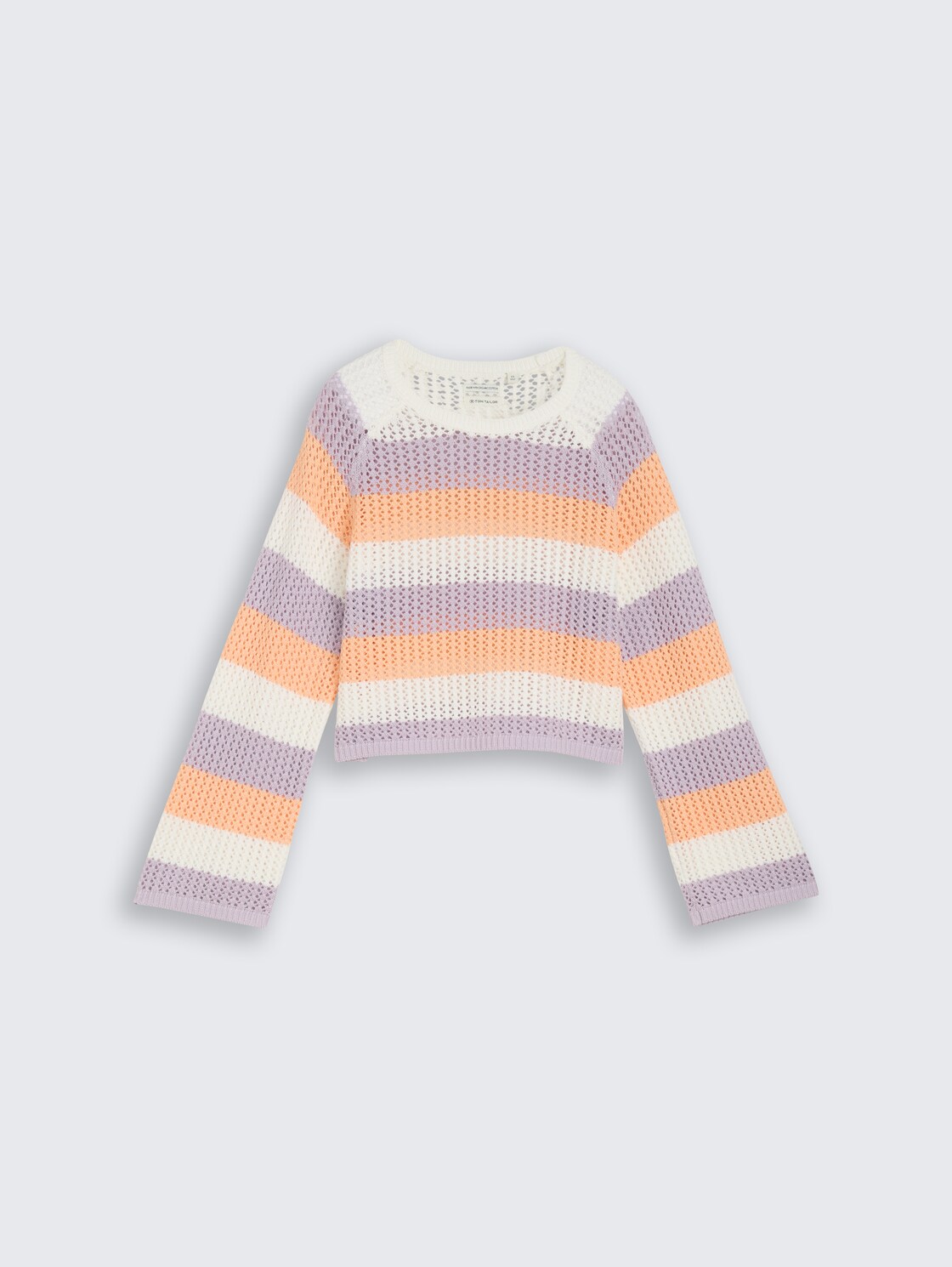 Cropped Strickpullover mit Streifenmuster - pink blue bold stripe