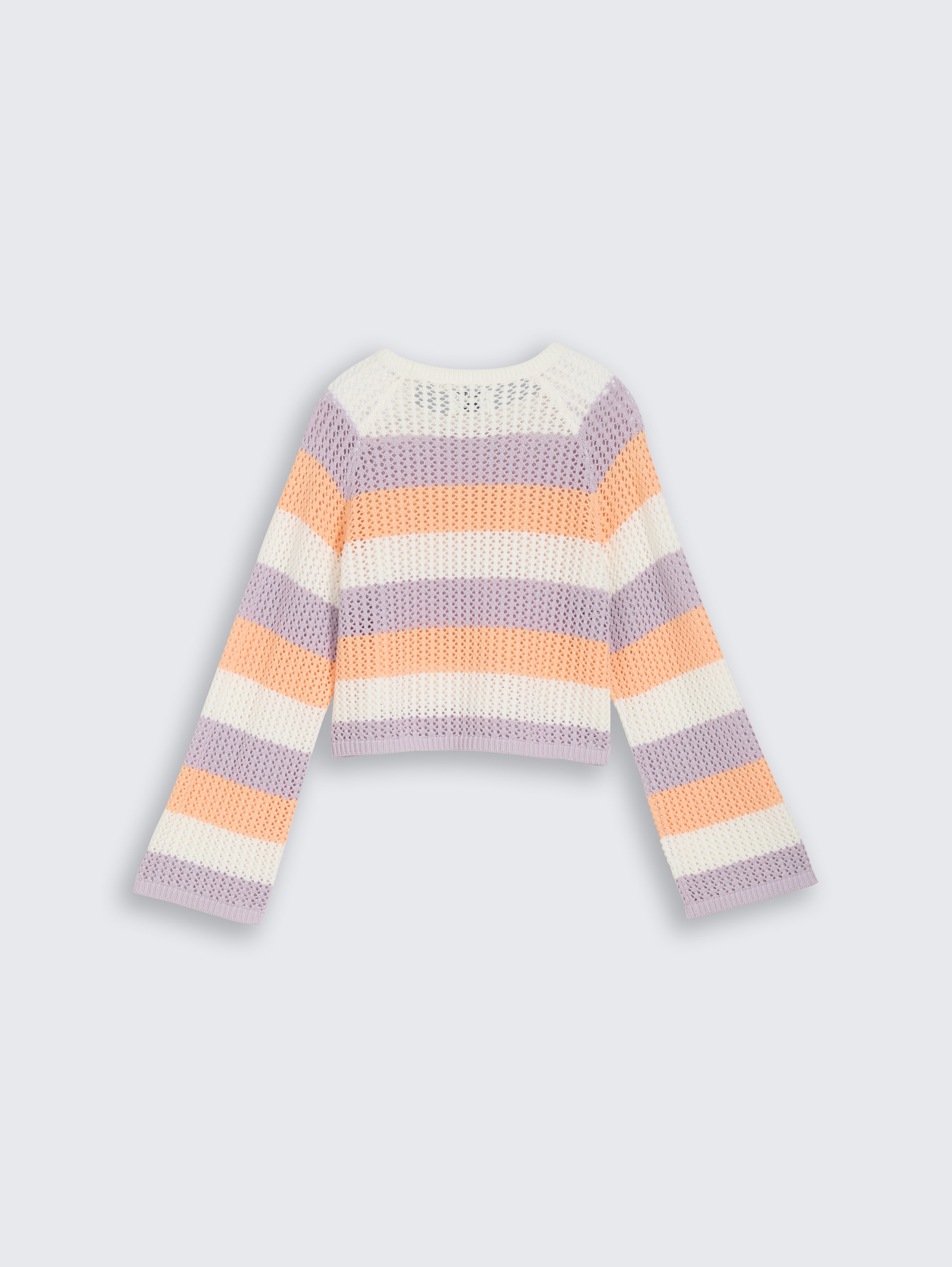 Cropped Strickpullover mit Streifenmuster - pink_blue_bold_stripe - 