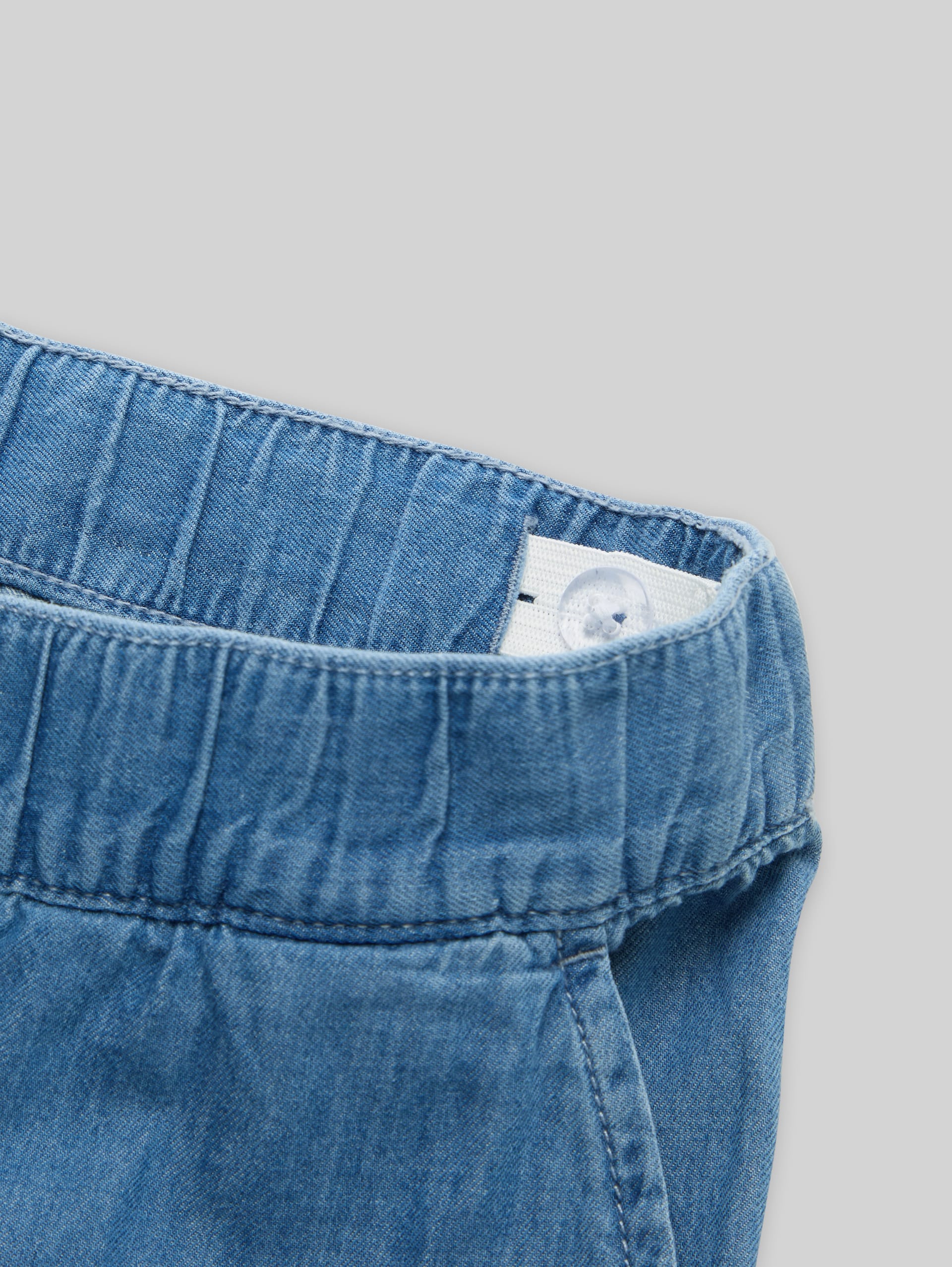 Wide-leg jeans - mid stone bright blue denim - Detail model view
