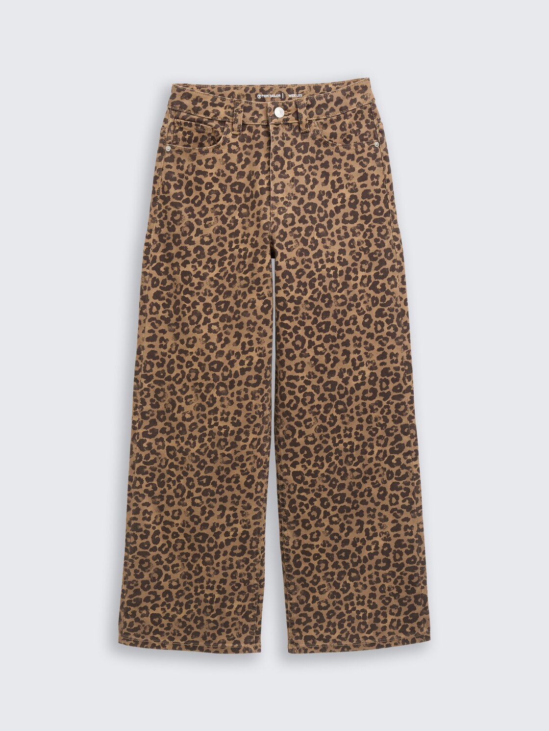 Wide Leg Jeans mit Leo-Print - brown black leo - Vorder-Produkt-Ansicht