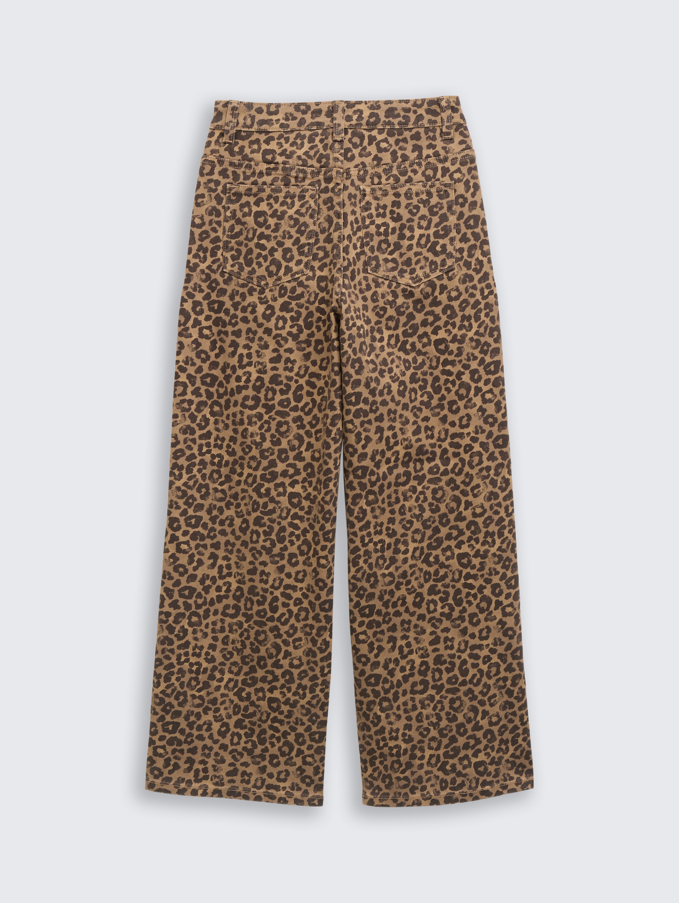Wide Leg Jeans mit Leo-Print - brown black leo
