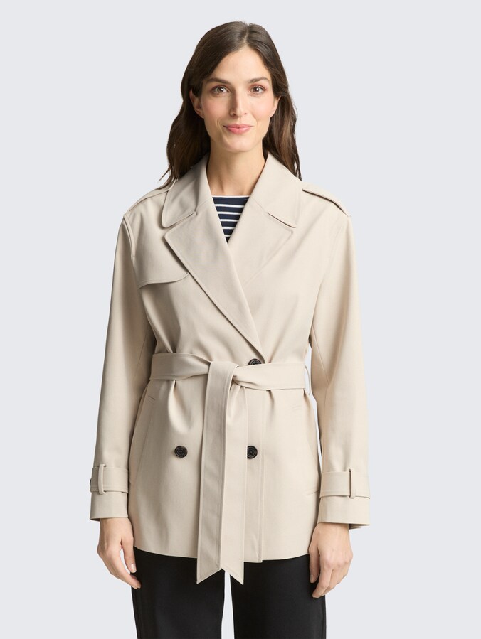 Trenchcoat van waterafstotend materiaal door Women, sand stone beige