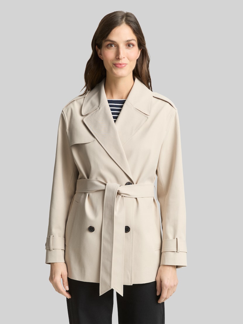 Trenchcoat van waterafstotend materiaal door Women, sand stone beige