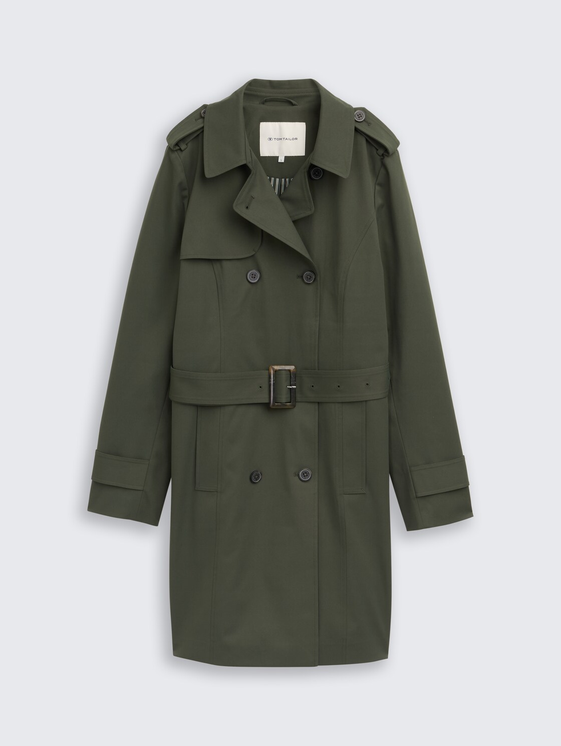 Trenchcoat aus wasserabweisendem Material - Dark Ivy Green - Vorder-Produkt-Ansicht