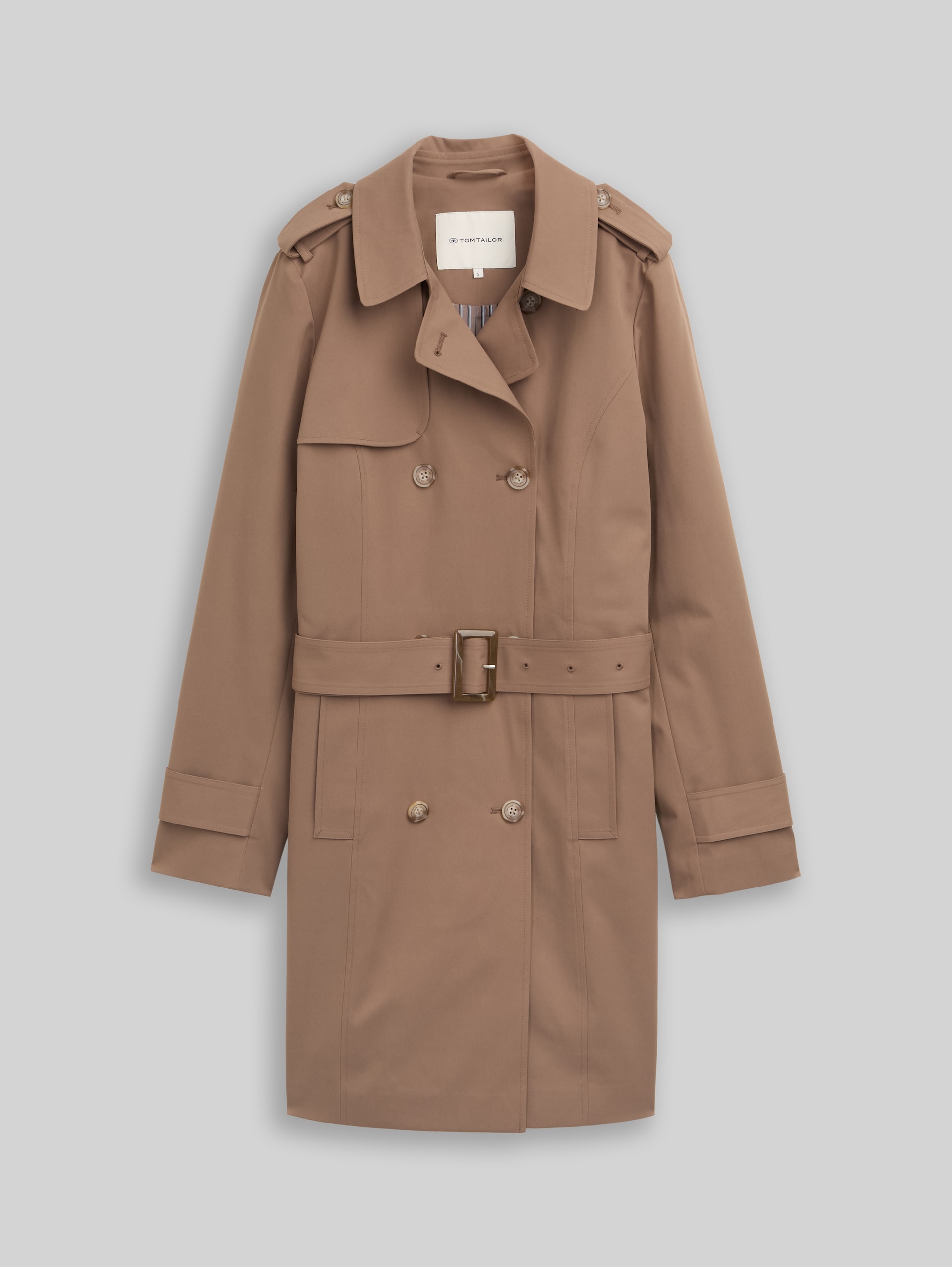 Trench-coat en matière déperlante - taupe grey - Vue de face du produit