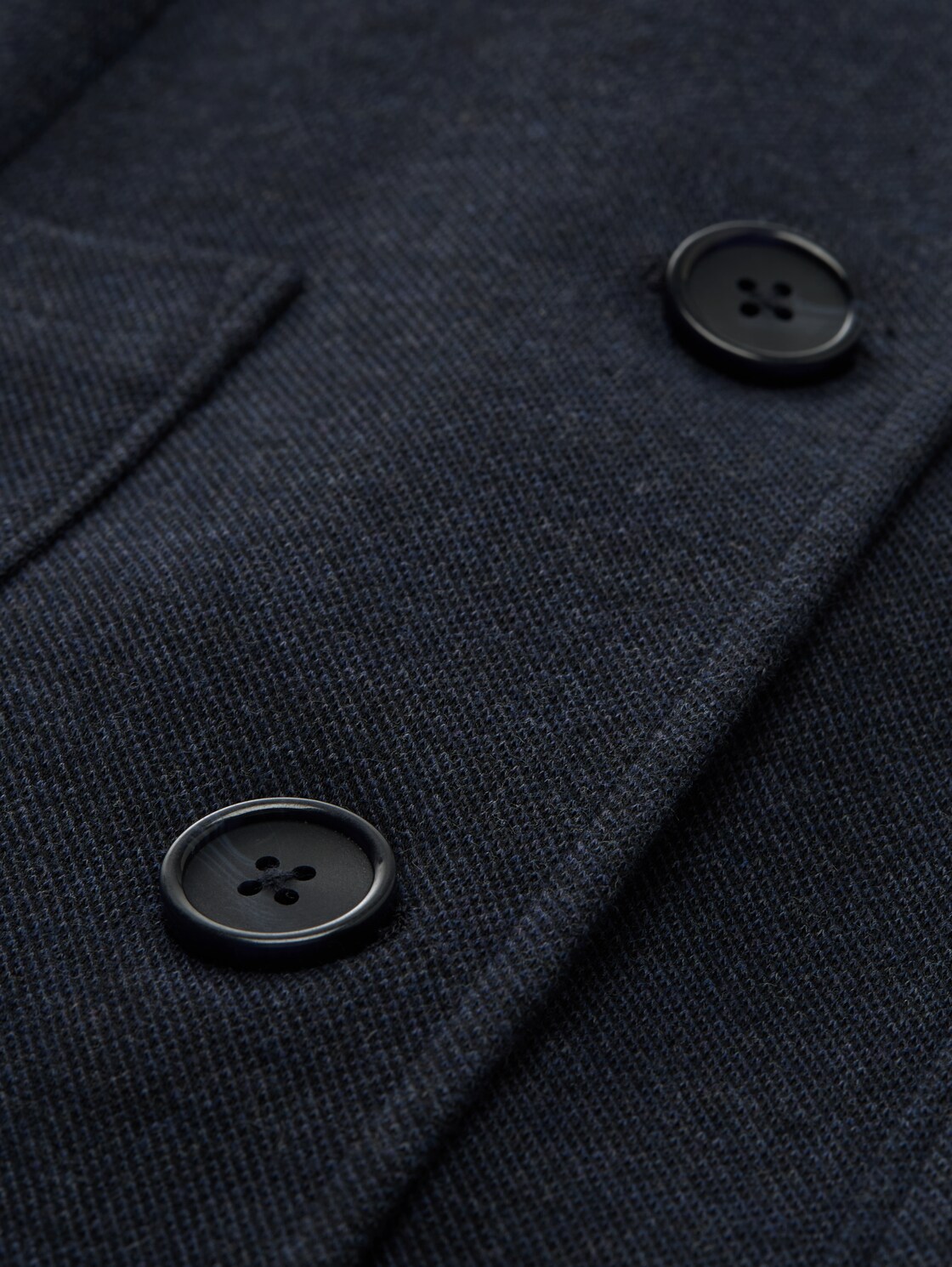 Slim Fit Mantel mit aufgesetzten Taschen - blue melange pique - Produkt-Detail-Ansicht