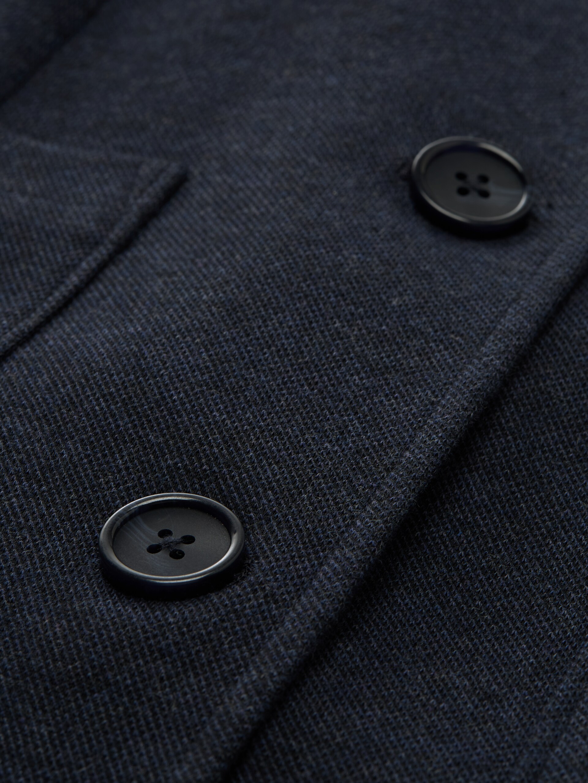 Slim Fit Mantel mit aufgesetzten Taschen - blue melange pique - Produkt-Detail-Ansicht