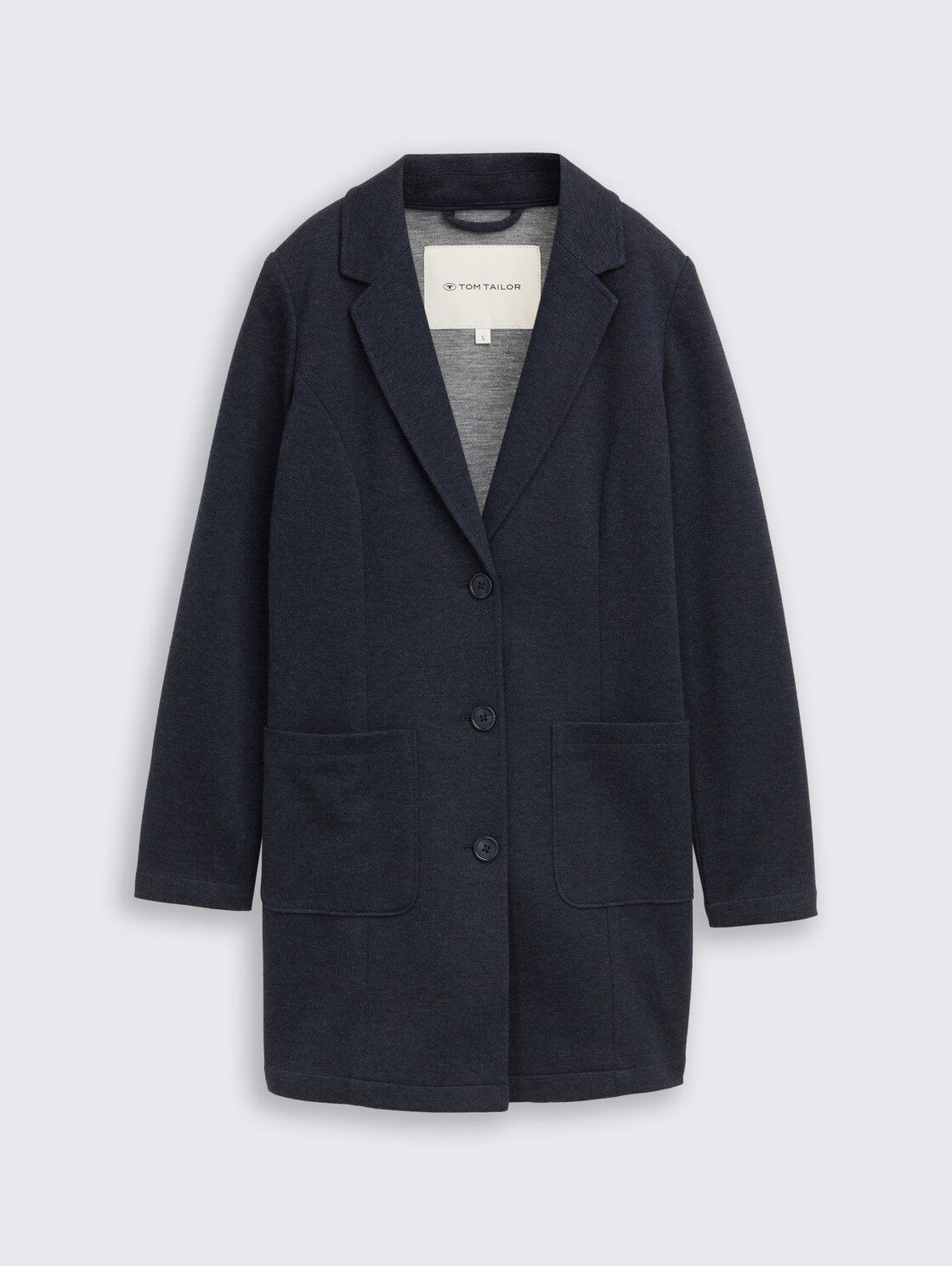 Slim Fit Mantel mit aufgesetzten Taschen - blue melange pique - Vorder-Produkt-Ansicht