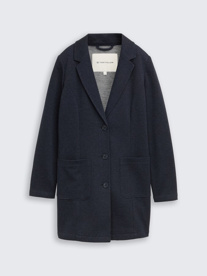 Slim Fit Mantel mit aufgesetzten Taschen von Women, blue melange pique