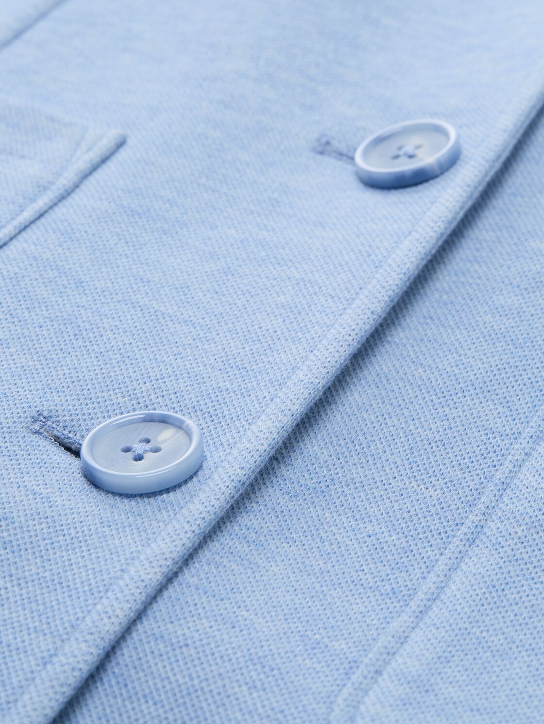 Slim Fit Mantel mit aufgesetzten Taschen - fjord blue melange pique - Produkt-Detail-Ansicht