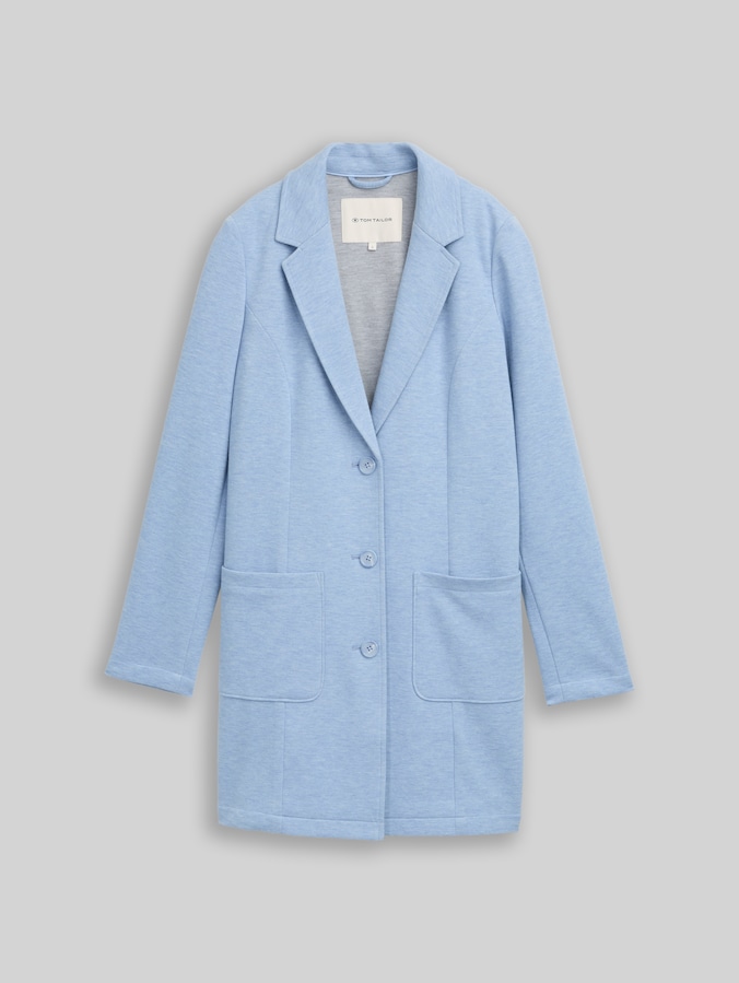 Slim Fit Mantel mit aufgesetzten Taschen von Women, fjord blue melange pique