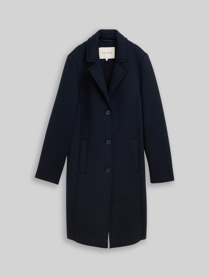 Scuba coat with slit pockets by Women, sky captain blue