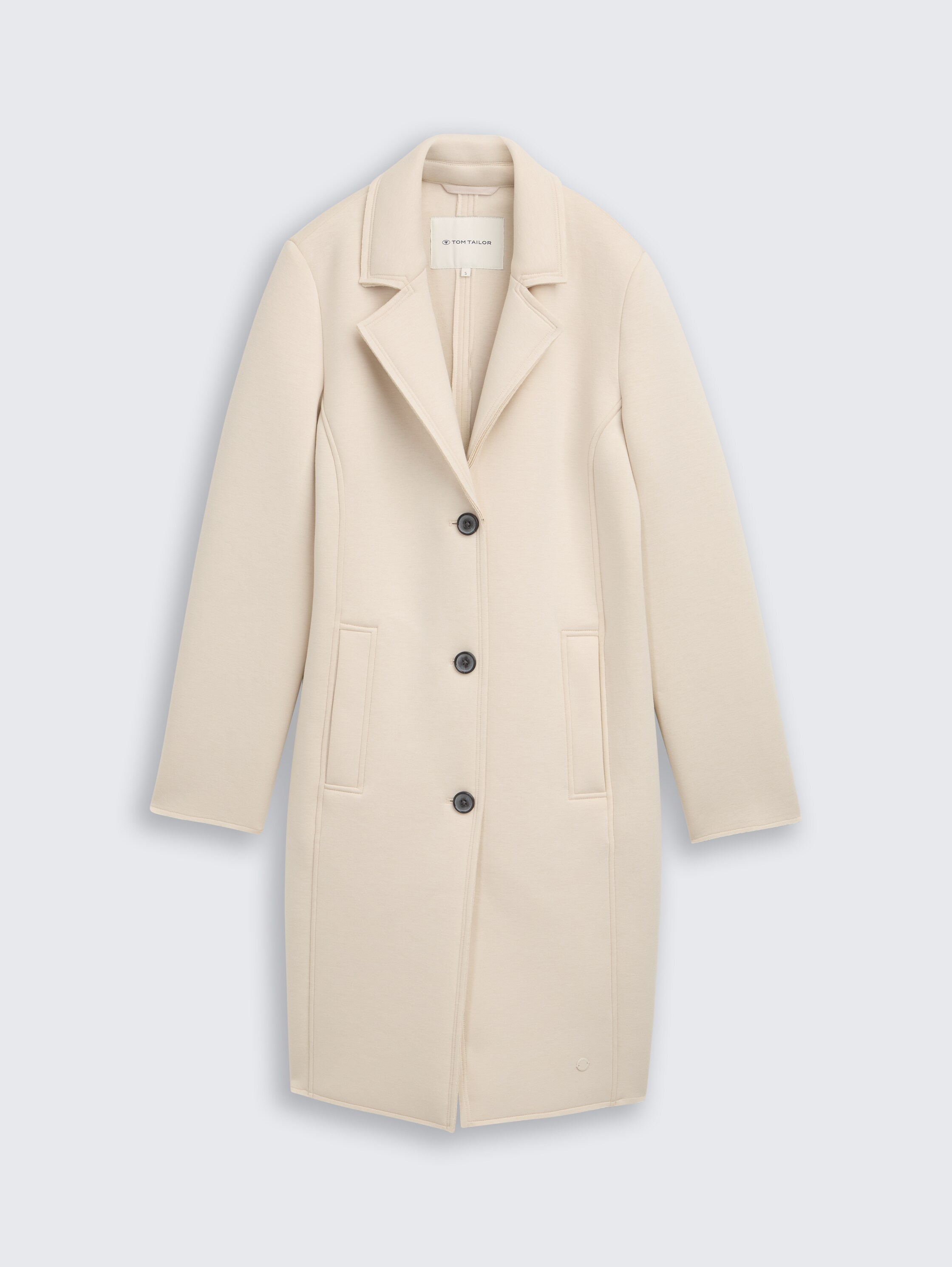 Scuba Mantel mit Eingriffstaschen - sand_stone_beige - 