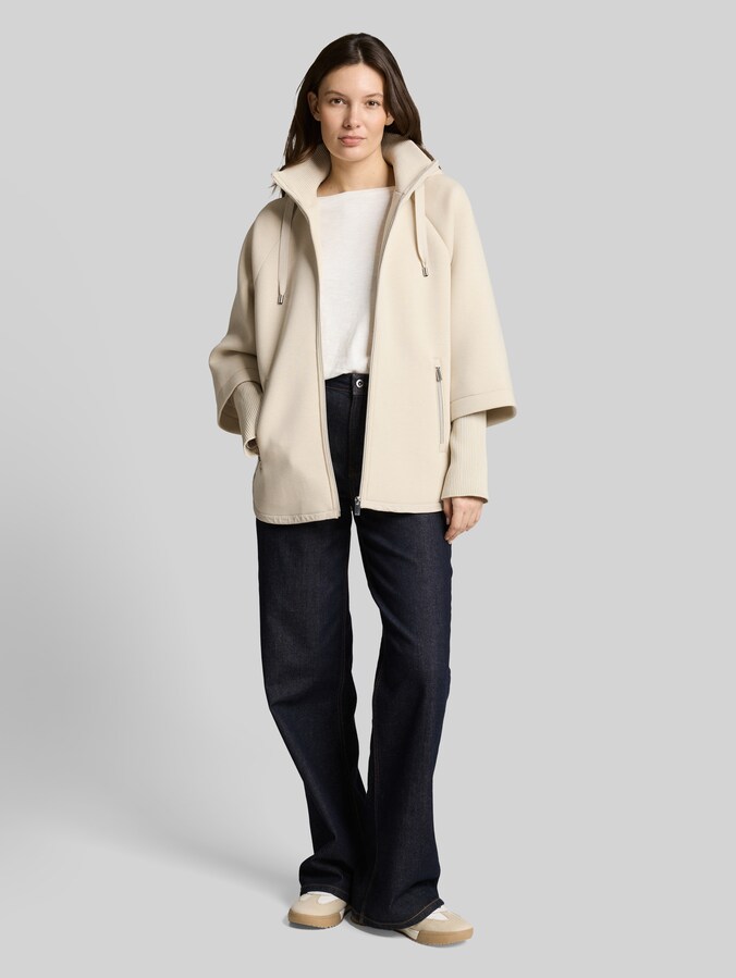Scuba Cape Jacke mit Kapuze von Women, sand stone beige