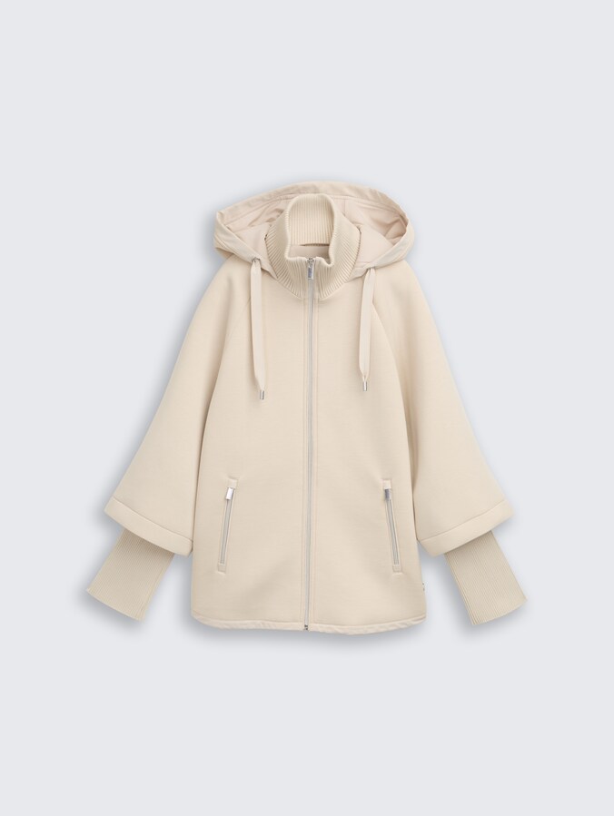 Scuba Cape Jacke mit Kapuze von Women, sand stone beige