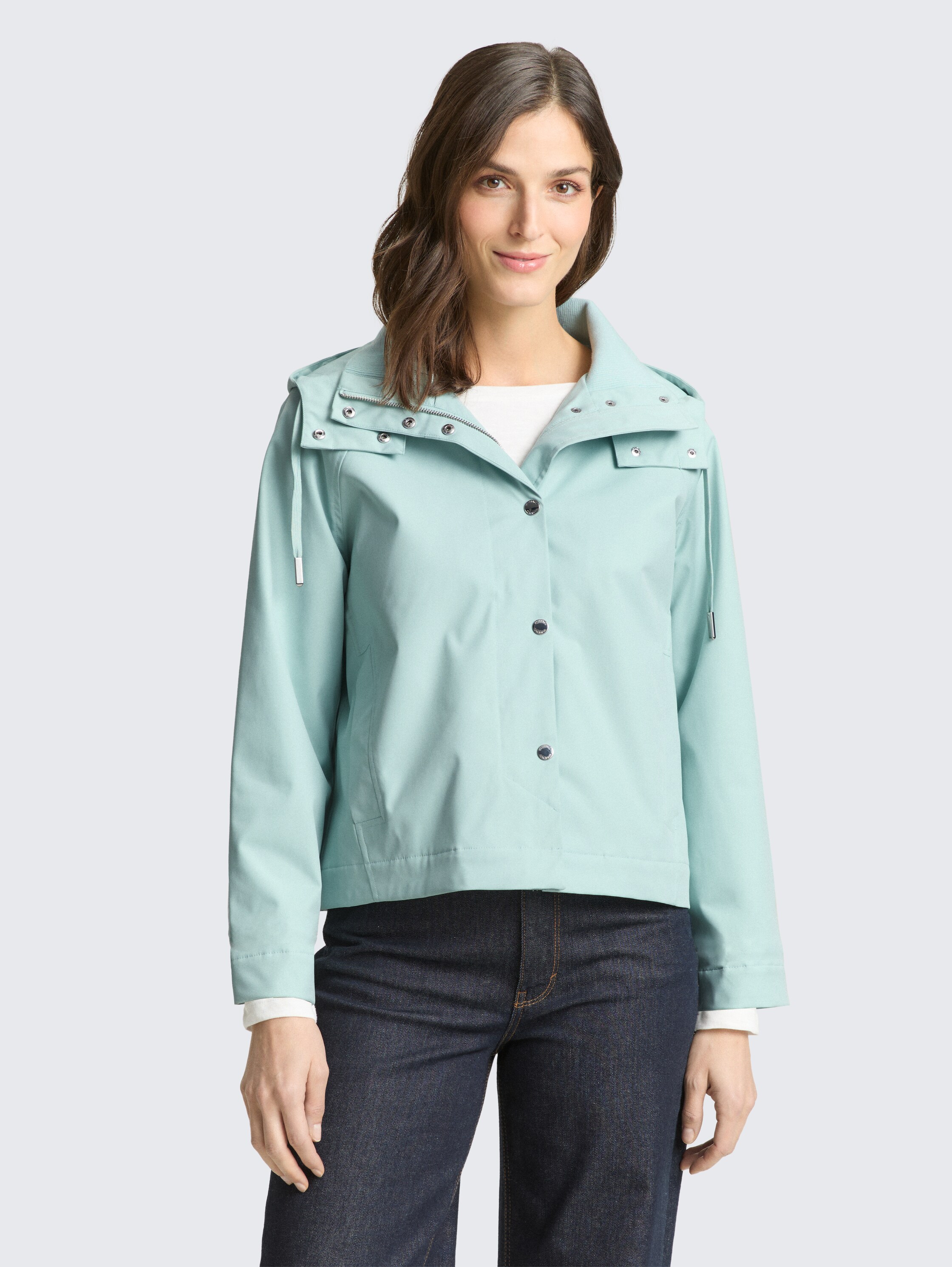 Ultralight Short Parka aus wasserabweisendem Material - blue_haze - 