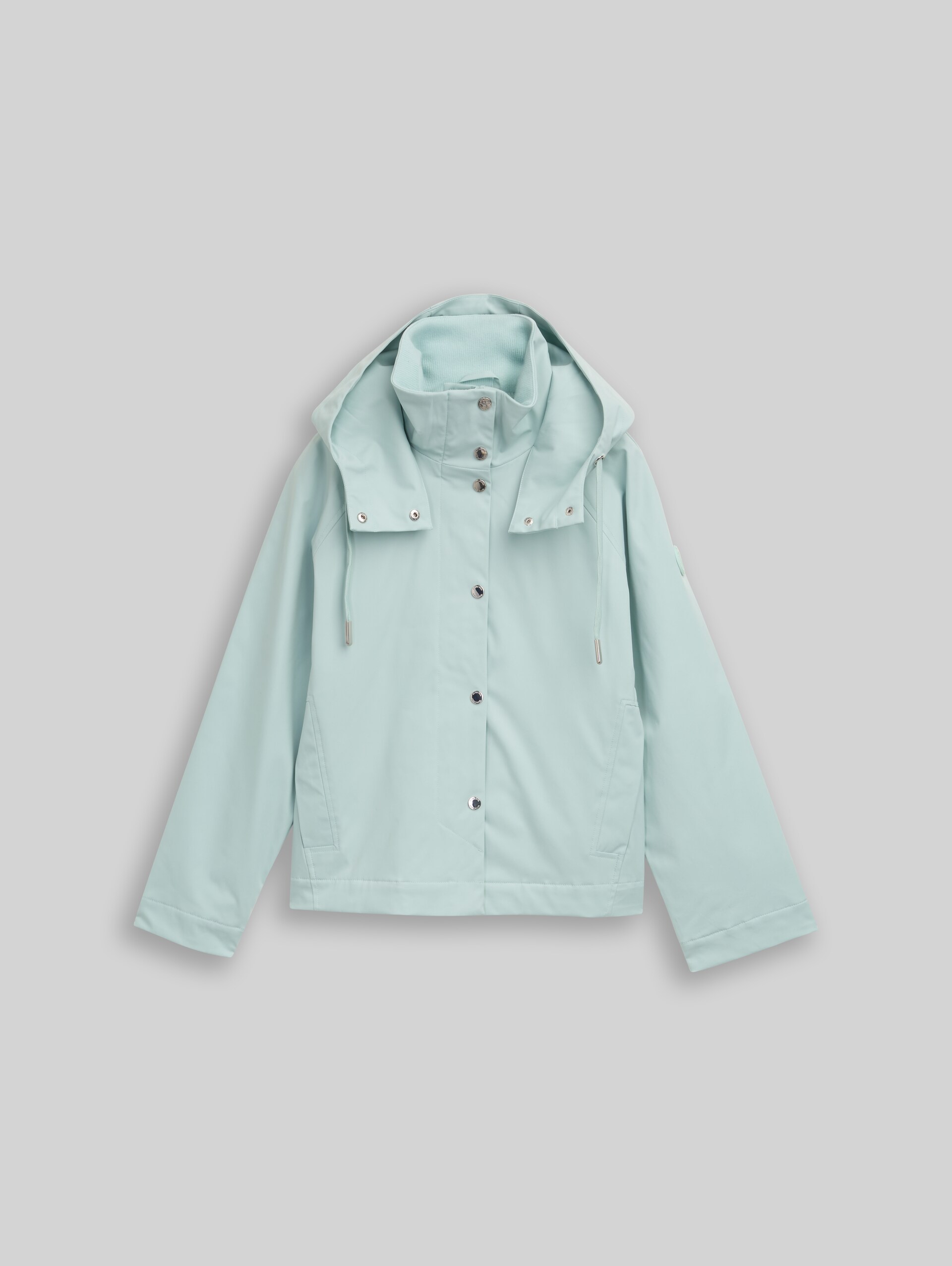 Ultralight short parka made from water-repellent material - blue haze - Front product view