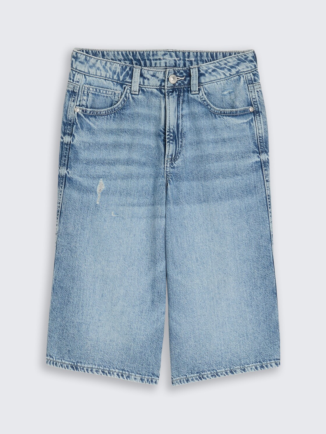Jeans Shorts - Used Light Stone Blue Denim - Vorder-Produkt-Ansicht