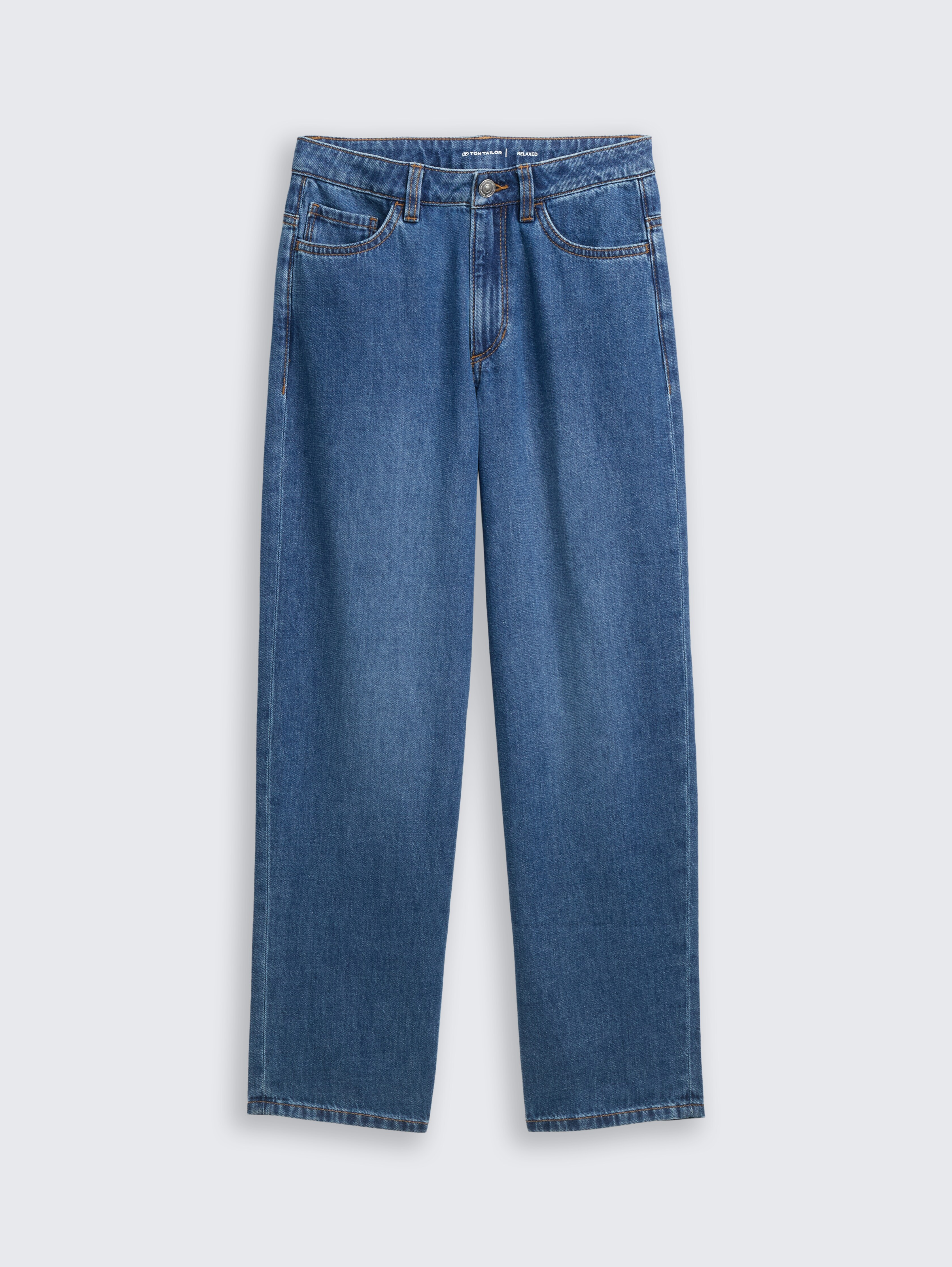 Relaxed Fit Jeans von Teen Girls, Used Mid Stone Blue Denim