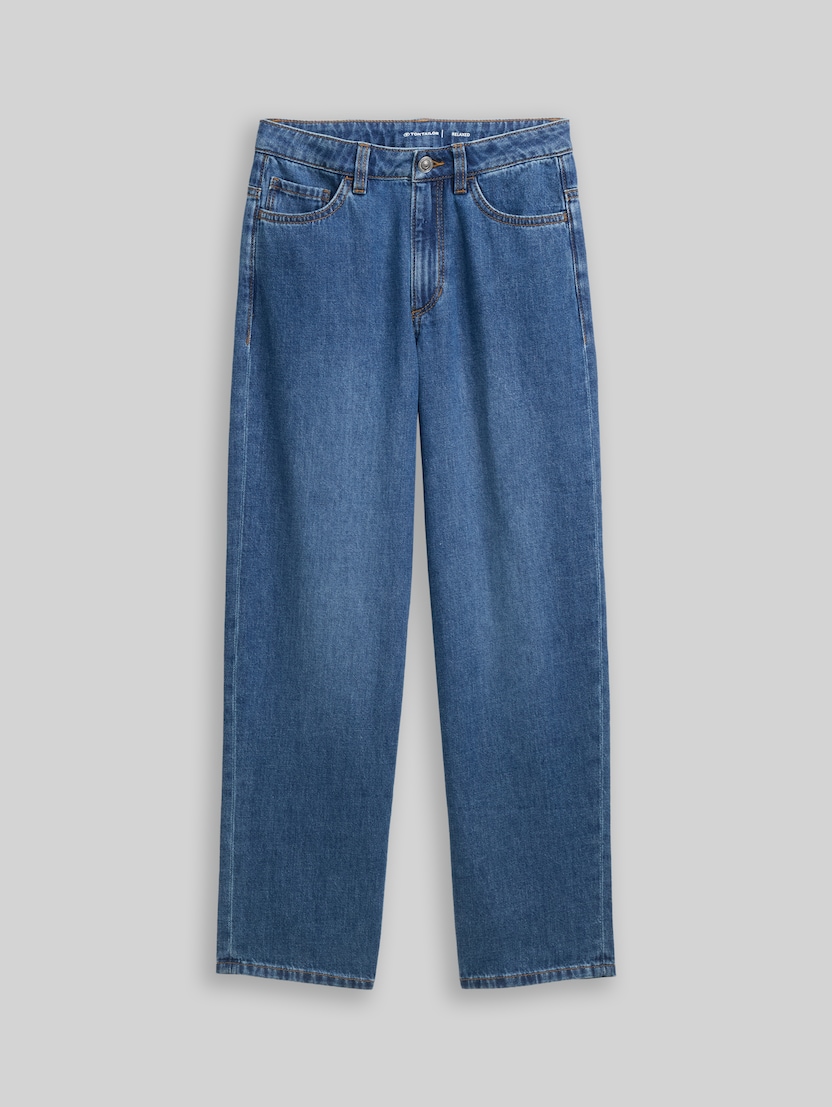 Relaxed Fit Jeans von Teen Girls, Used Mid Stone Blue Denim