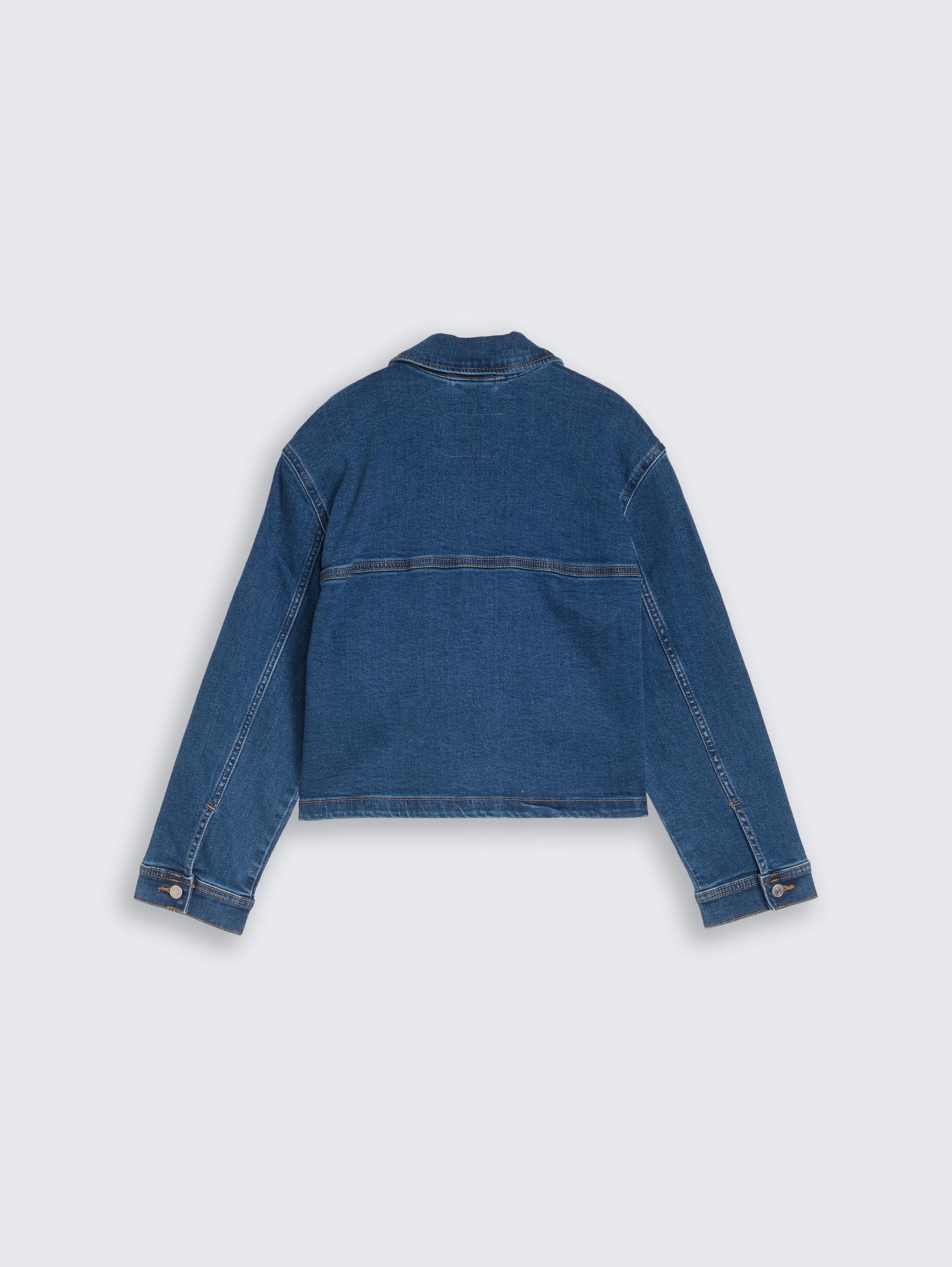 Cropped Jeansjacke mit Stretch - mid stone bright blue denim