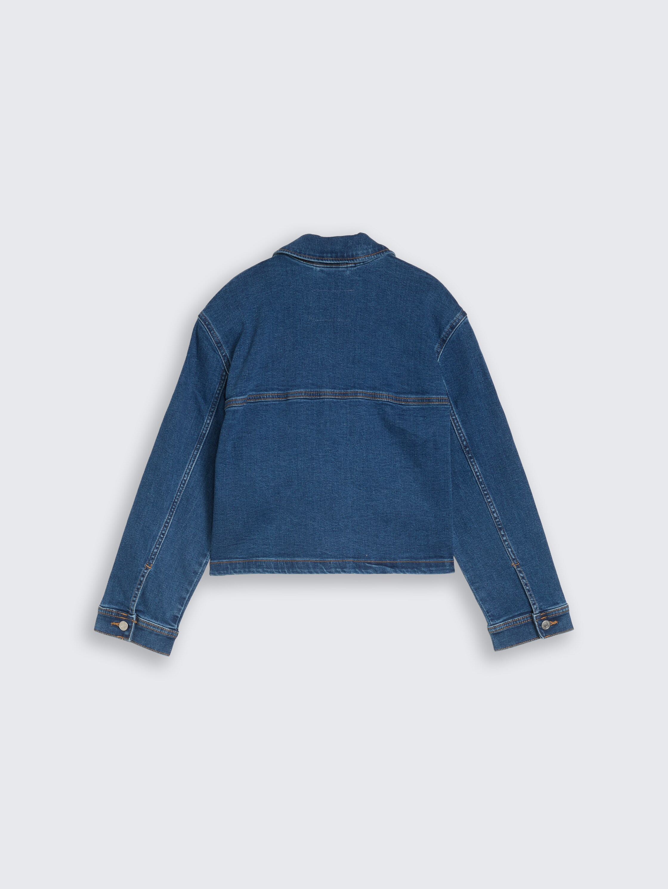 Veste en jean courte stretch - mid stone bright blue denim