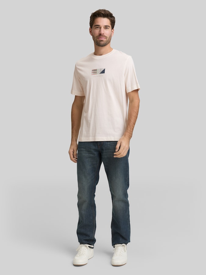 T-shirt with print by Men, Gardenia White