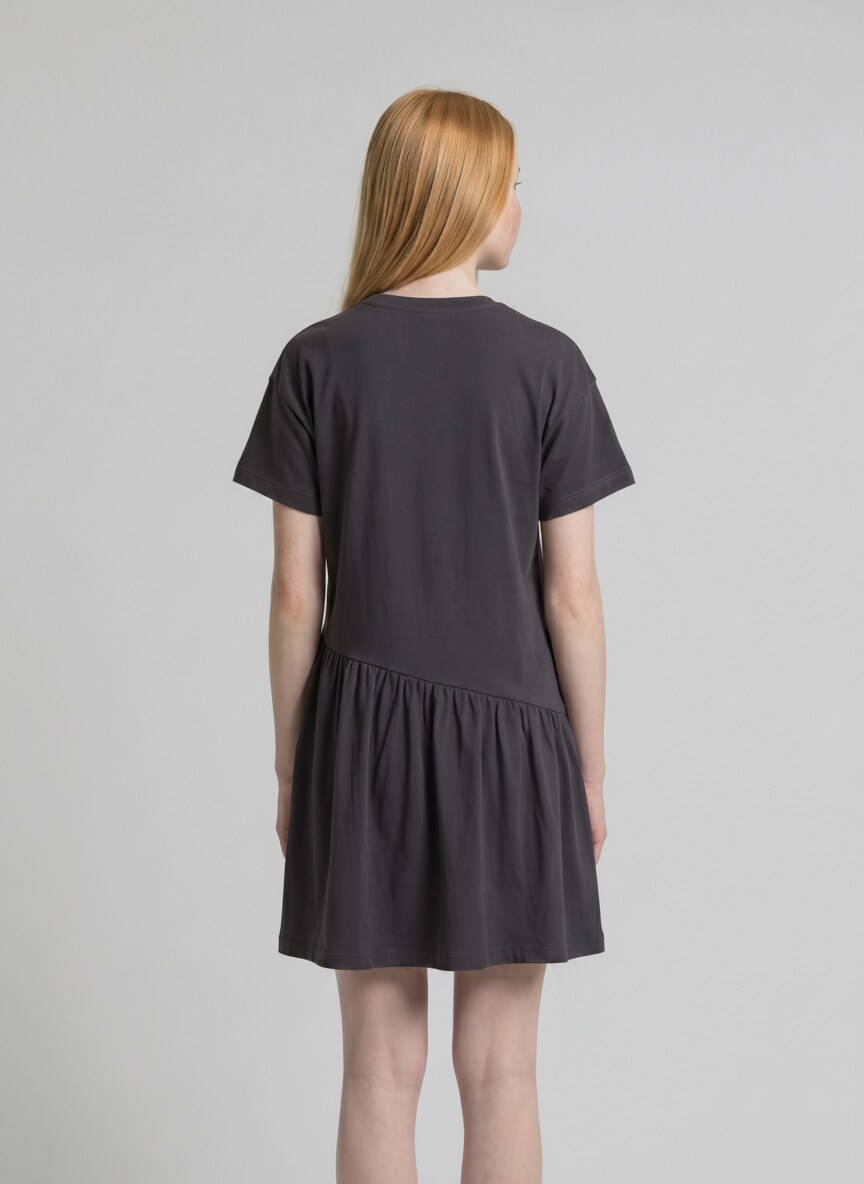 Mini-Kleid mit Print - coal grey - Model-Rückansicht