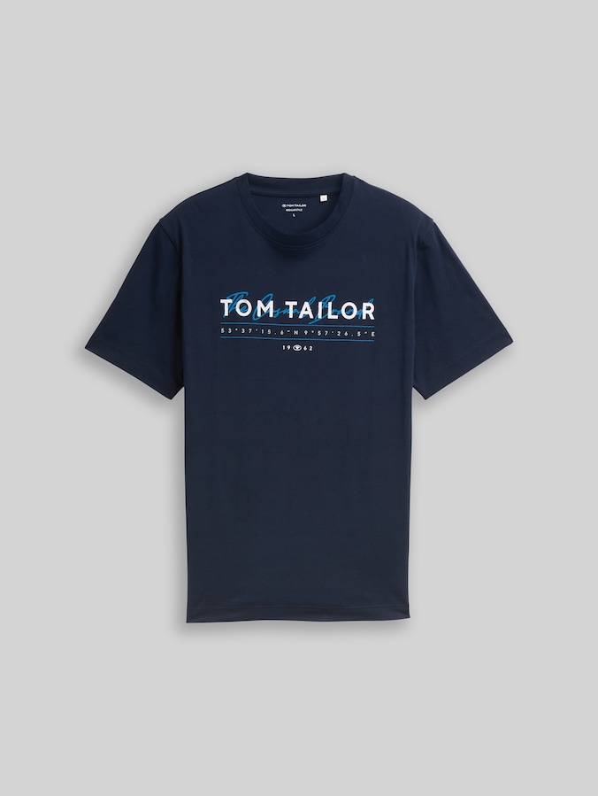 T-shirt with logo print by Men, sky captain blue