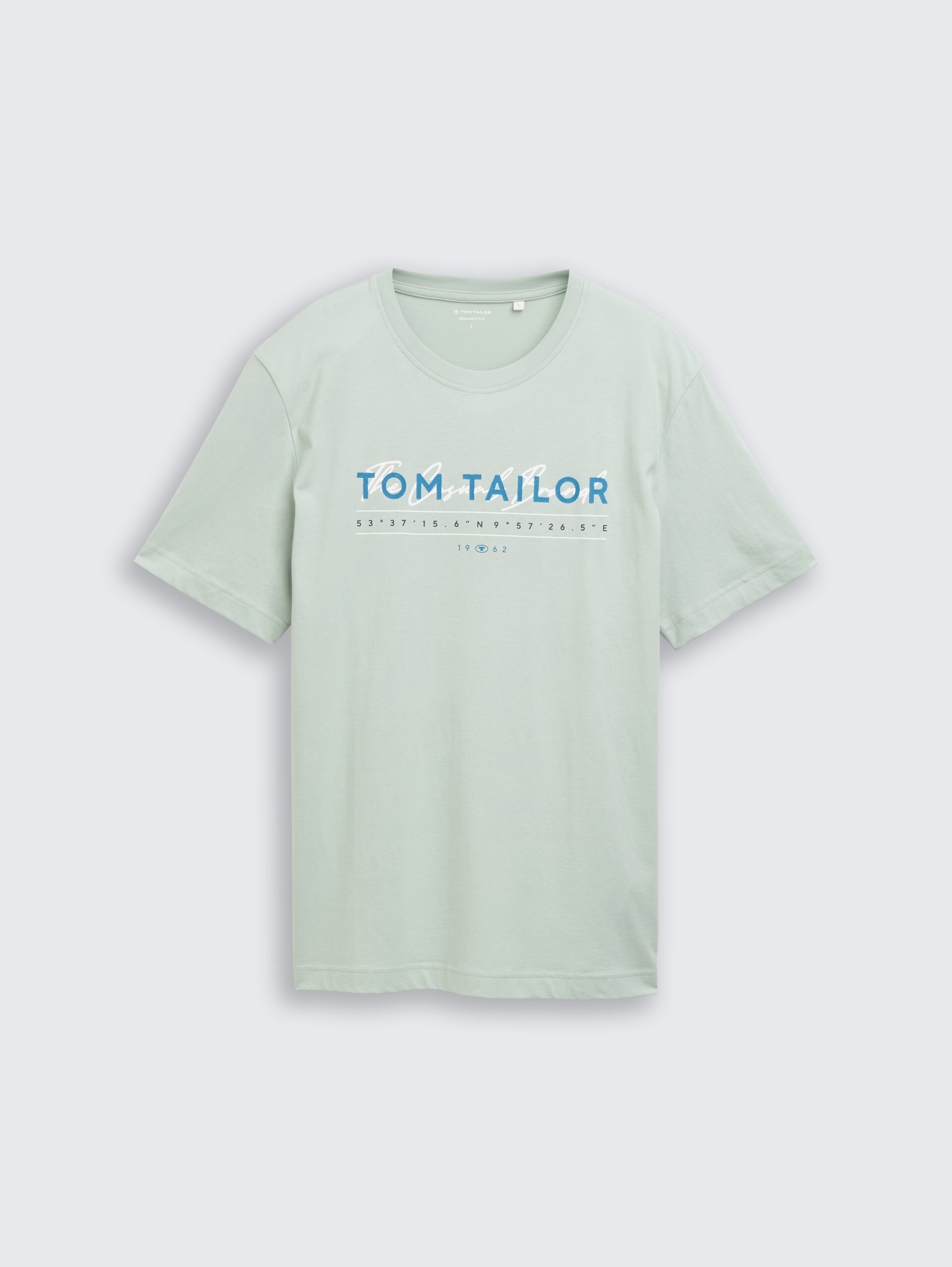 T-Shirt mit Logo-Print - soft greyish green - Vorder-Produkt-Ansicht