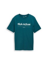Ausgewählt, T-Shirt mit Logo-Print von Tom Tailor, grün
