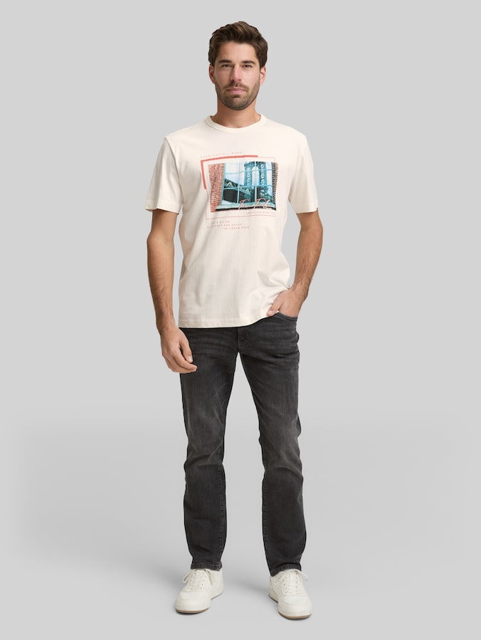 T-Shirt mit Fotoprint von Men, Gardenia White
