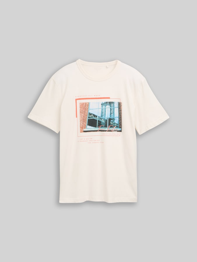 T-Shirt mit Fotoprint von Men, Gardenia White