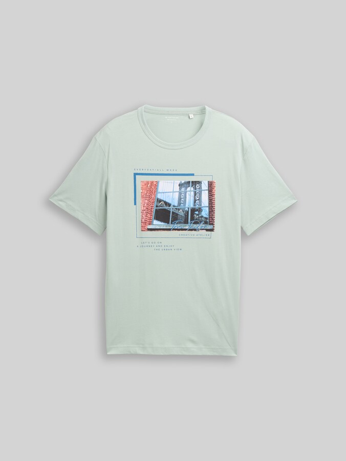 T-Shirt mit Fotoprint von Men, soft greyish green
