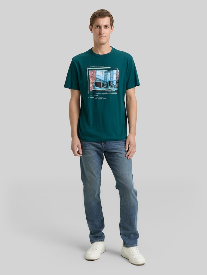 T-Shirt mit Fotoprint von Men, Deep Meadow Green