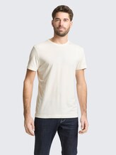 Basic Fitted T-Shirt - Gardenia White - Ausschnitt Model-Vorderansicht