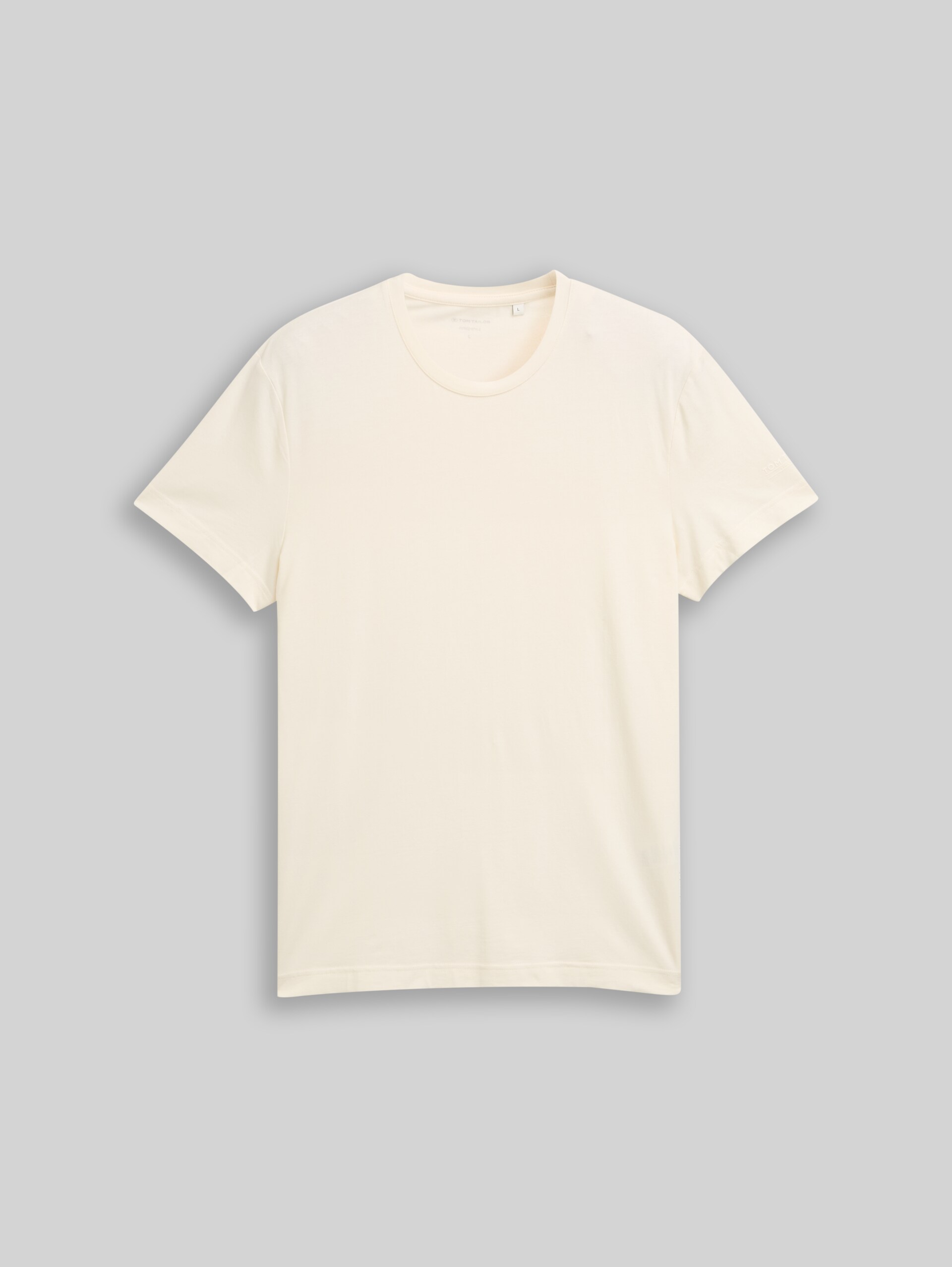 Basic Fitted T-Shirt - Gardenia White - Vorder-Produkt-Ansicht
