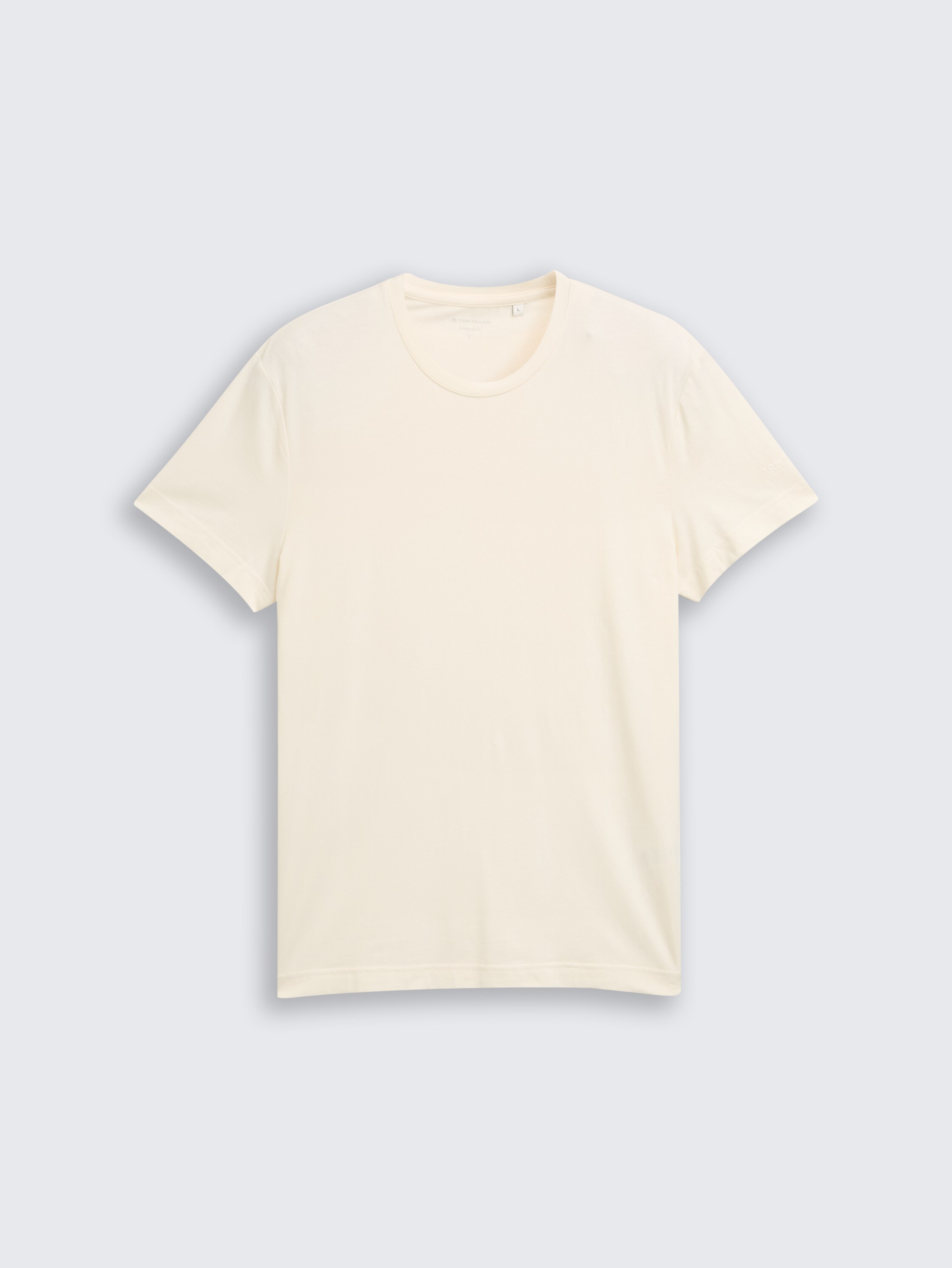 Basic Fitted T-Shirt - Gardenia White - Vorder-Produkt-Ansicht