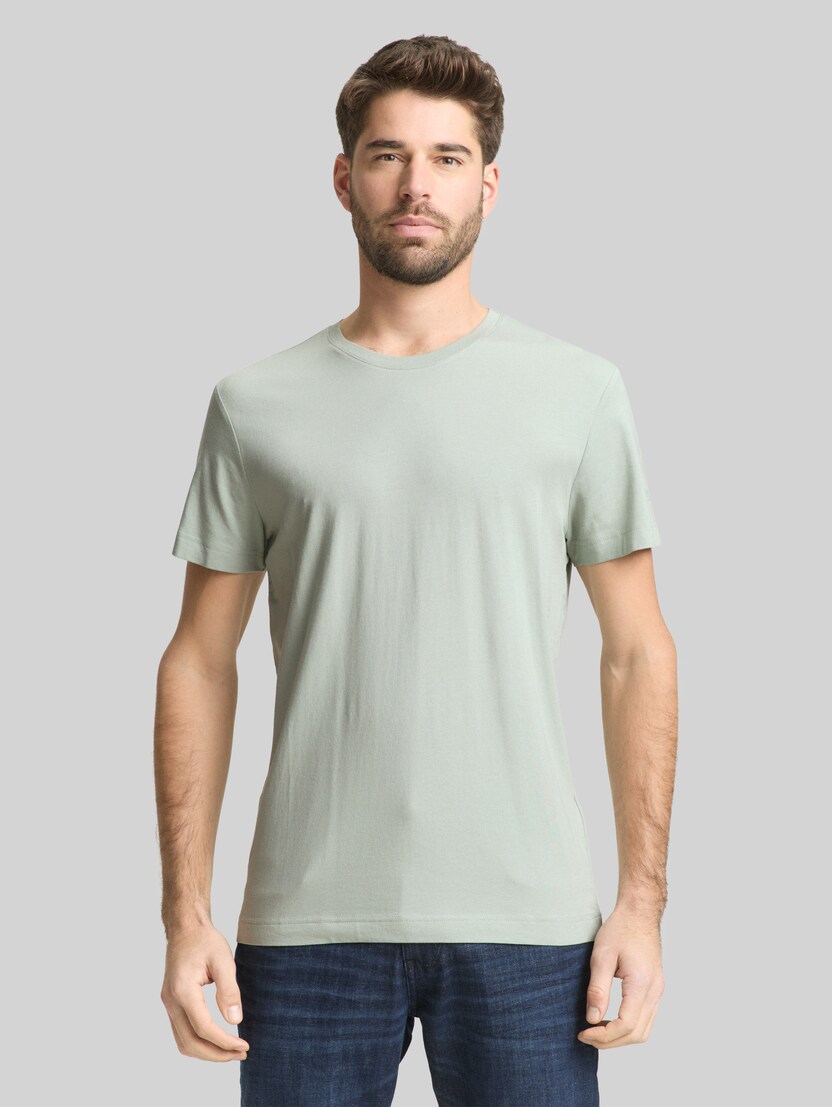 Basic getailleerd T-shirt door Men, soft greyish green