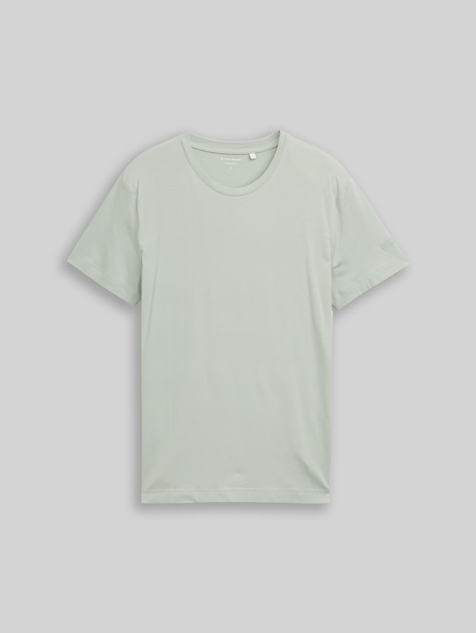 Basic fitted T-shirt by Men, soft greyish green